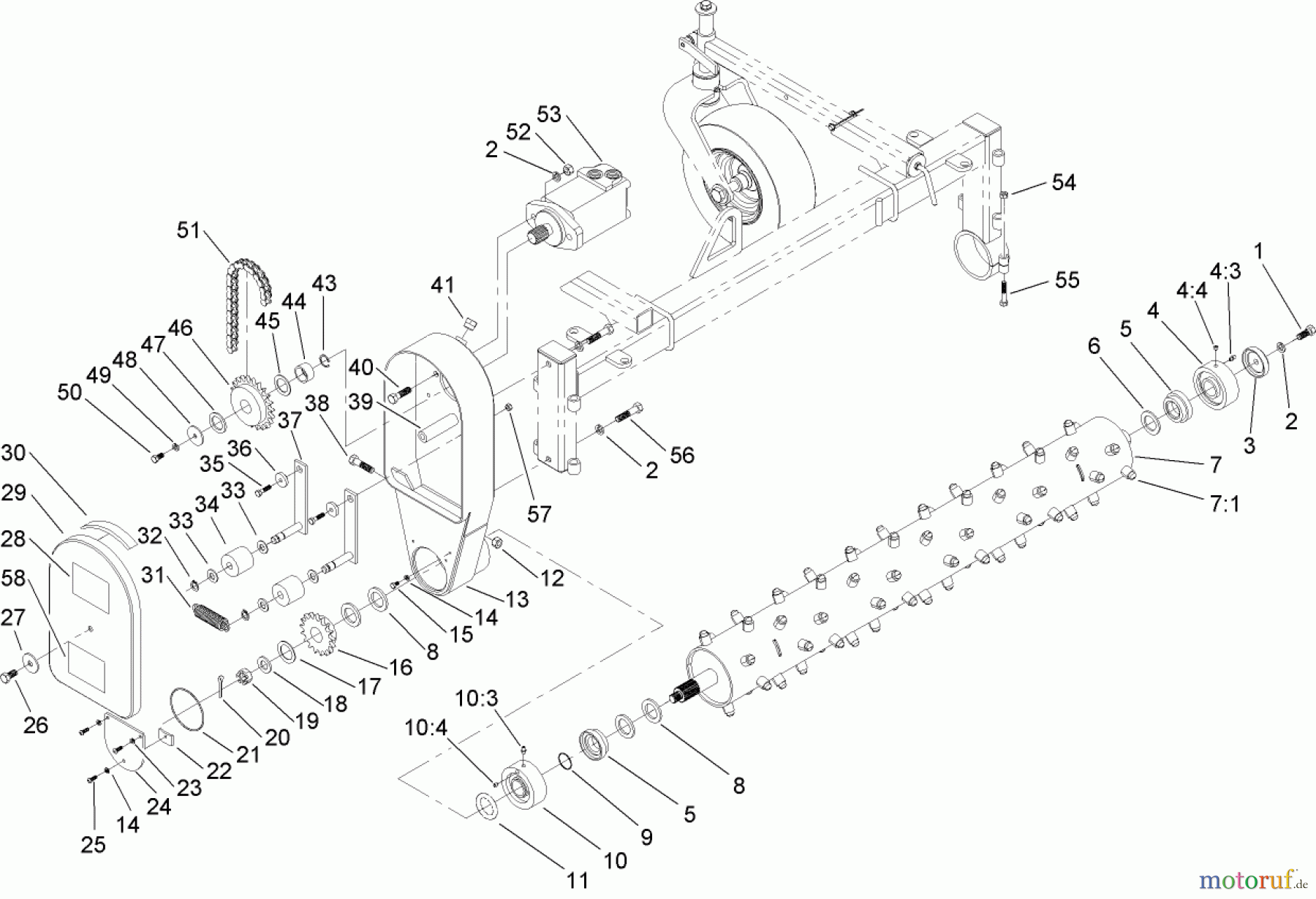  Compact Utility Attachments 22425 - Toro Power Box Rake, Dingo Compact Utility Loaders (SN: 313000001 - 313999999) (2013) DRIVE AND ROLLER ASSEMBLY