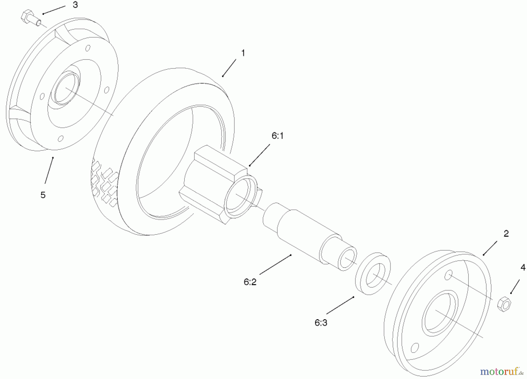  Rasenmäher 22174 - Toro 53cm Heavy-Duty Recycler Mower (SN: 210000001 - 210999999) (2001) REAR WHEEL AND TIRE ASSEMBLY NO. 74-1720