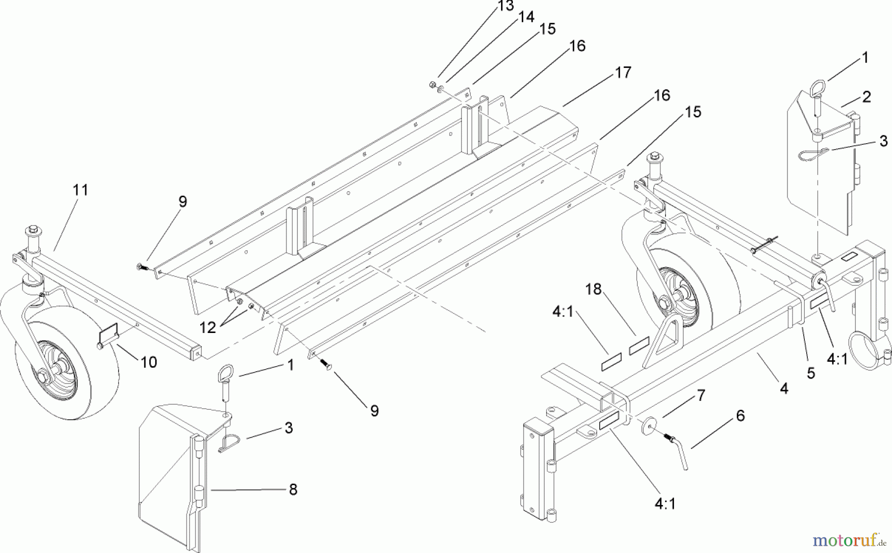  Compact Utility Attachments 22425 - Toro Power Box Rake, Dingo Compact Utility Loaders (SN: 280000001 - 280999999) (2008) FRAME ASSEMBLY