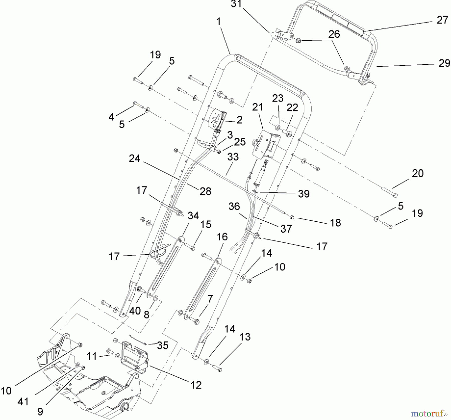  Rasenmäher 22176TE - Toro 53cm Heavy-Duty Recycler Mower (SN: 270000001 - 270999999) (2007) HANDLE ASSEMBLY