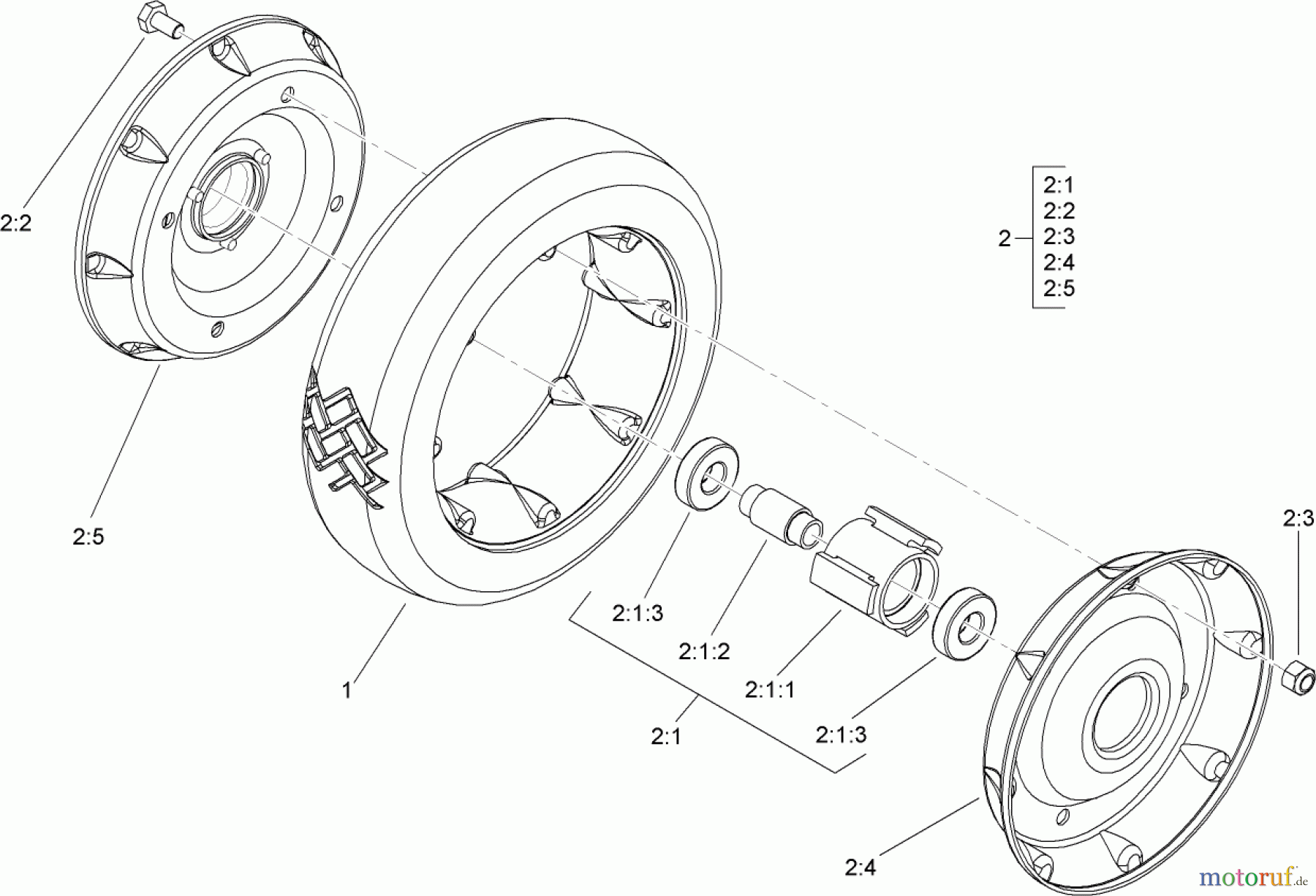  Rasenmäher 22176TE - Toro 53cm Heavy-Duty Recycler Mower (SN: 310000001 - 310999999) (2010) REAR WHEEL ASSEMBLY NO. 100-2860