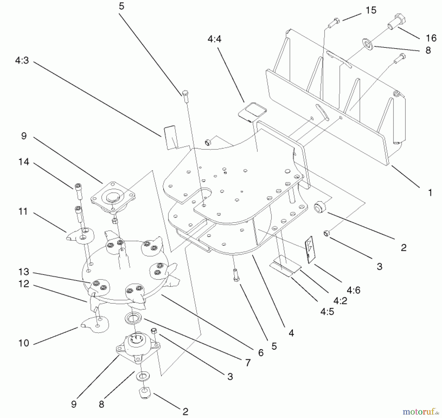  Compact Utility Attachments 22429 - Toro Stump Grinder, Dingo Compact Utility Loaders (SN: 210000001 - 210999999) (2001) FRAME AND TOOTH ASSEMBLY