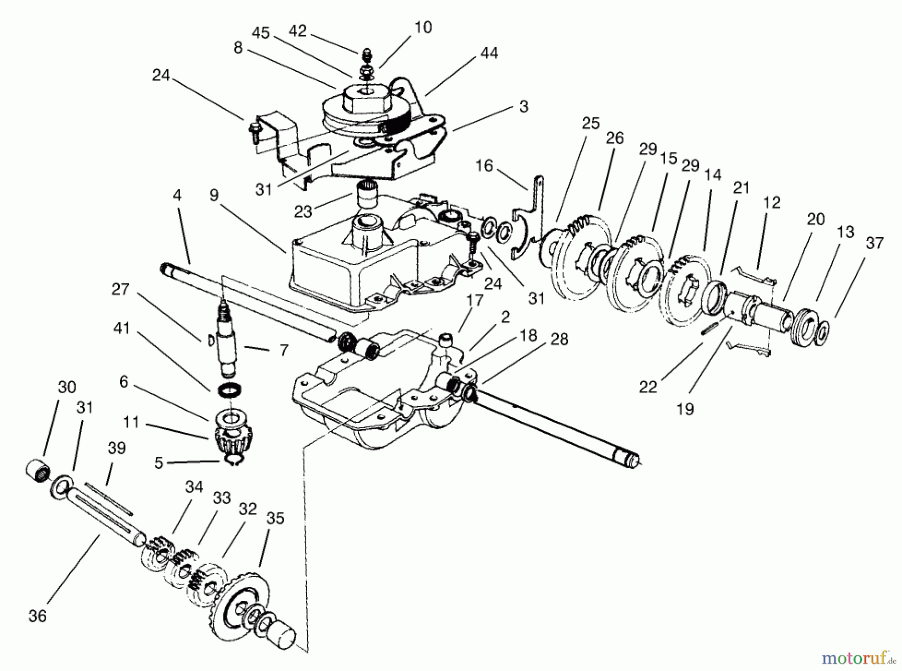  Rasenmäher 22177TE - Toro 53cm Heavy-Duty Recycler Mower (SN: 240000001 - 240999999) (2004) GEAR CASE ASSEMBLY NO. 74-1861