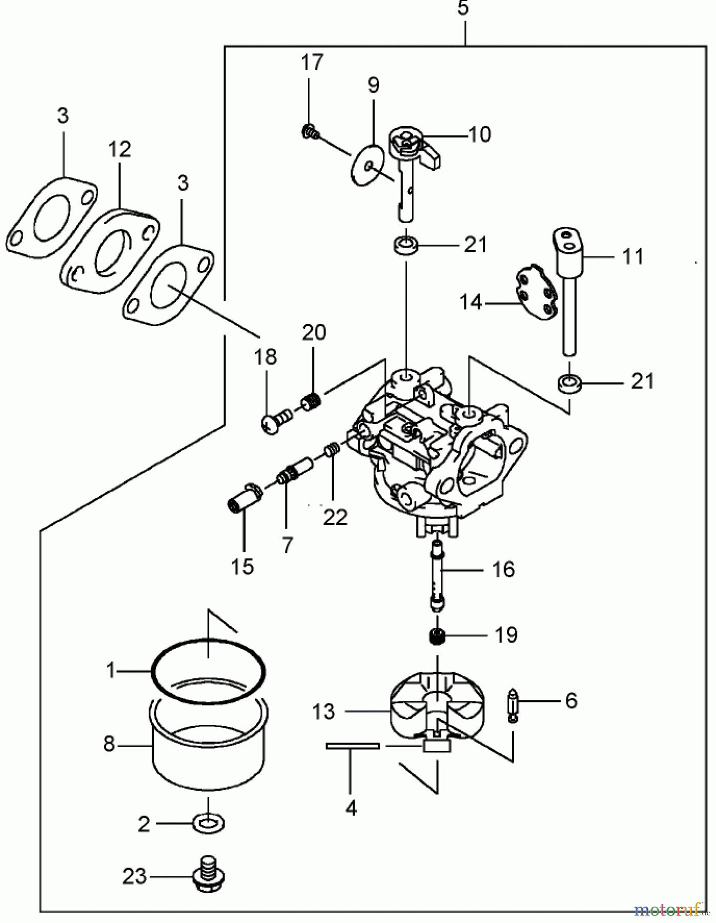  Rasenmäher 22177TE - Toro 53cm Heavy-Duty Recycler Mower (SN: 260001051 - 260999999) (2006) CARBURETOR ASSEMBLY