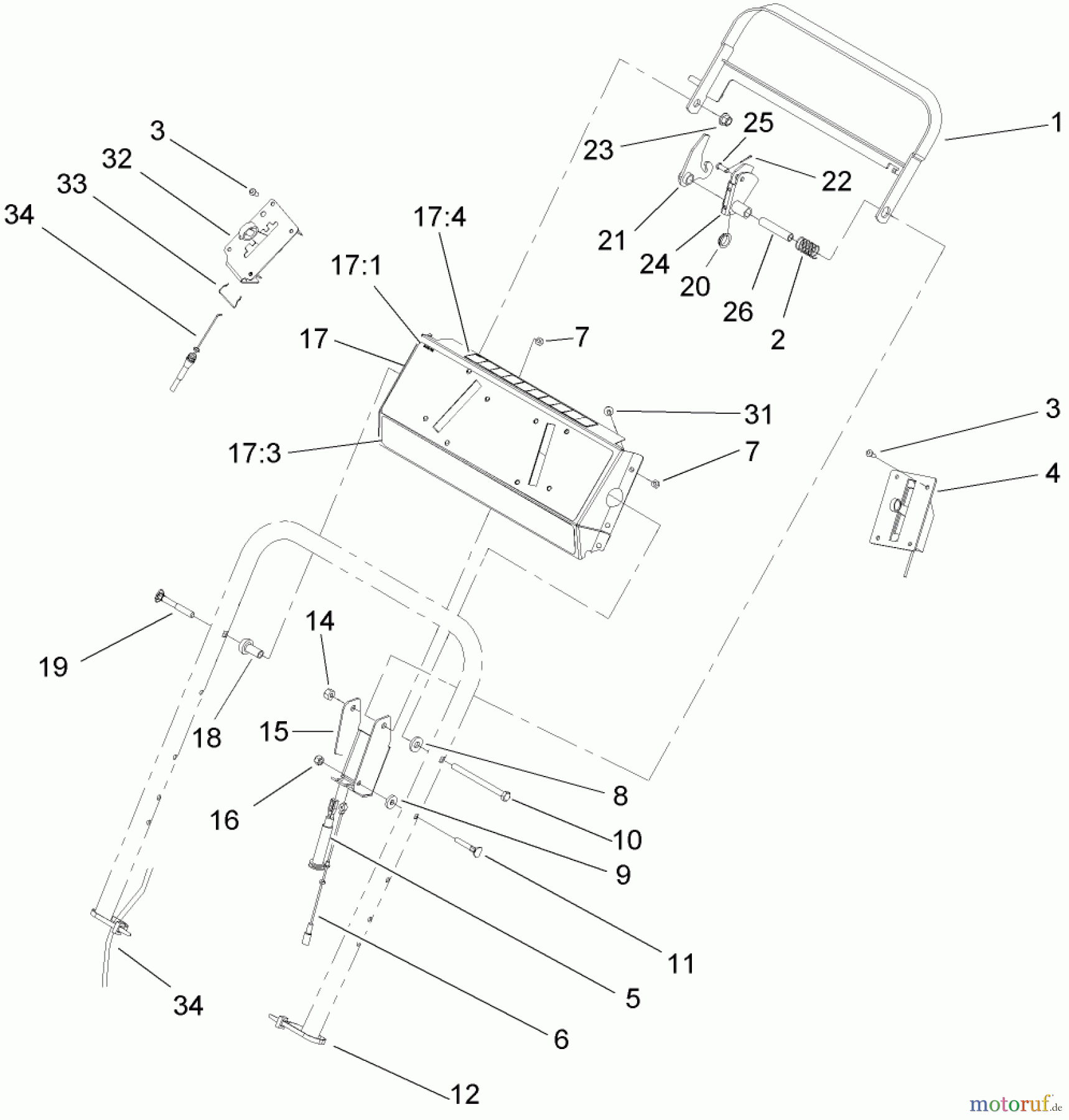  Rasenmäher 22177TE - Toro 53cm Heavy-Duty Recycler Mower (SN: 260001051 - 260999999) (2006) CONTROL PANEL ASSEMBLY