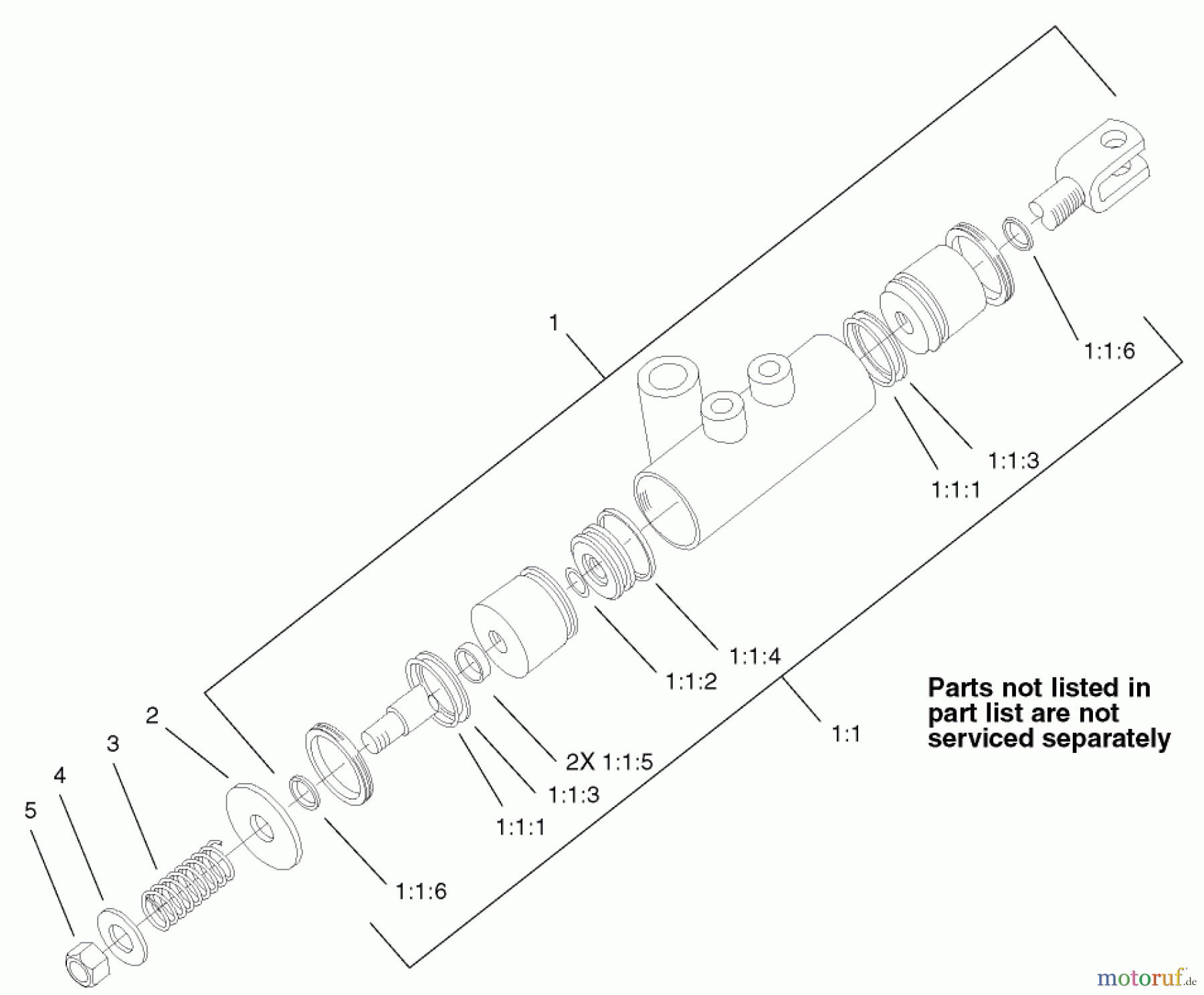  Compact Utility Attachments 22429 - Toro Stump Grinder, Dingo Compact Utility Loaders (SN: 220000201 - 220999999) (2002) HYDRAULIC CYLINDER ASSEMBLY NO. 104-6094