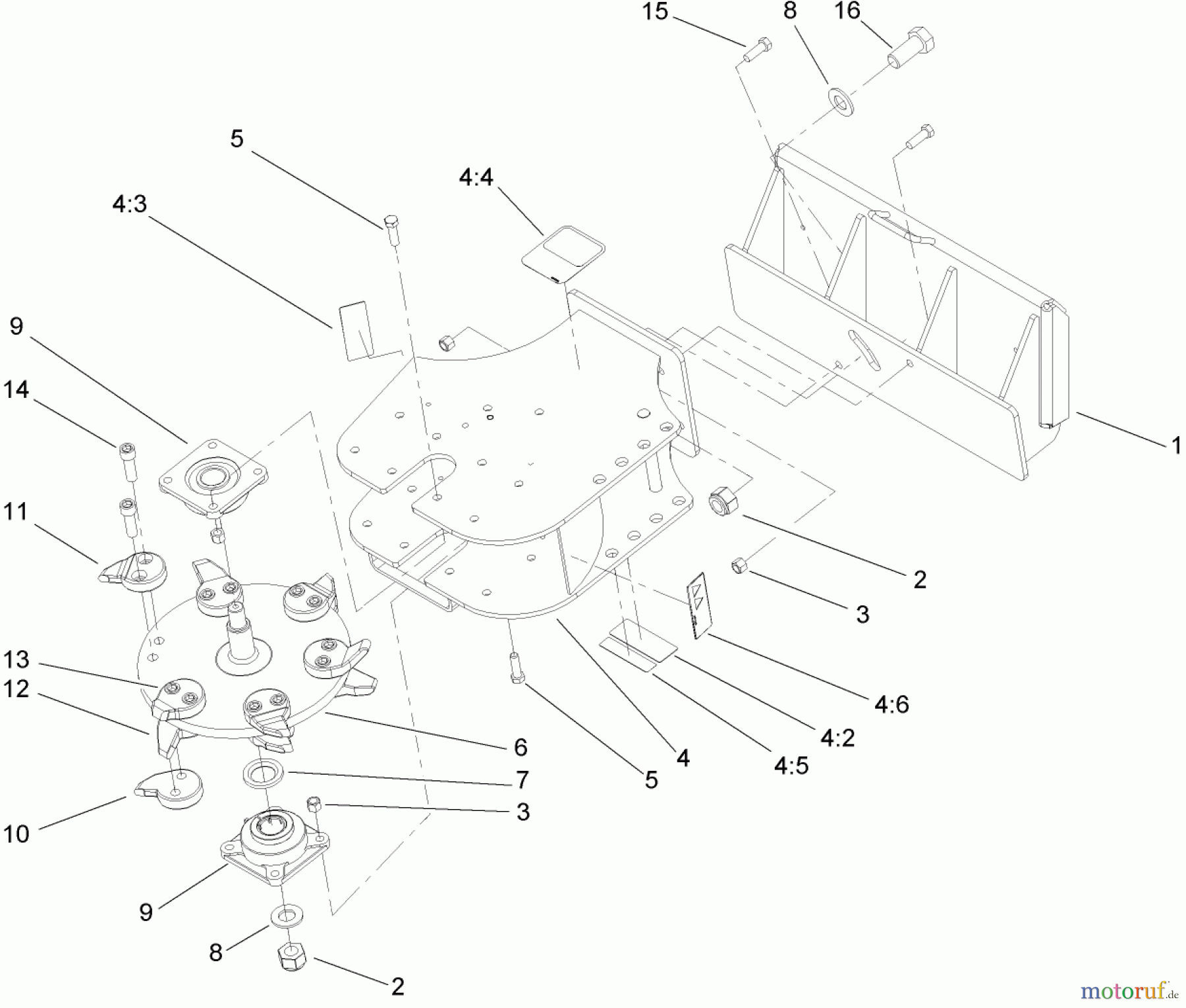  Compact Utility Attachments 22429 - Toro Stump Grinder, Dingo Compact Utility Loaders (SN: 250000001 - 250999999) (2005) GRINDER FRAME AND HEAD ASSEMBLY