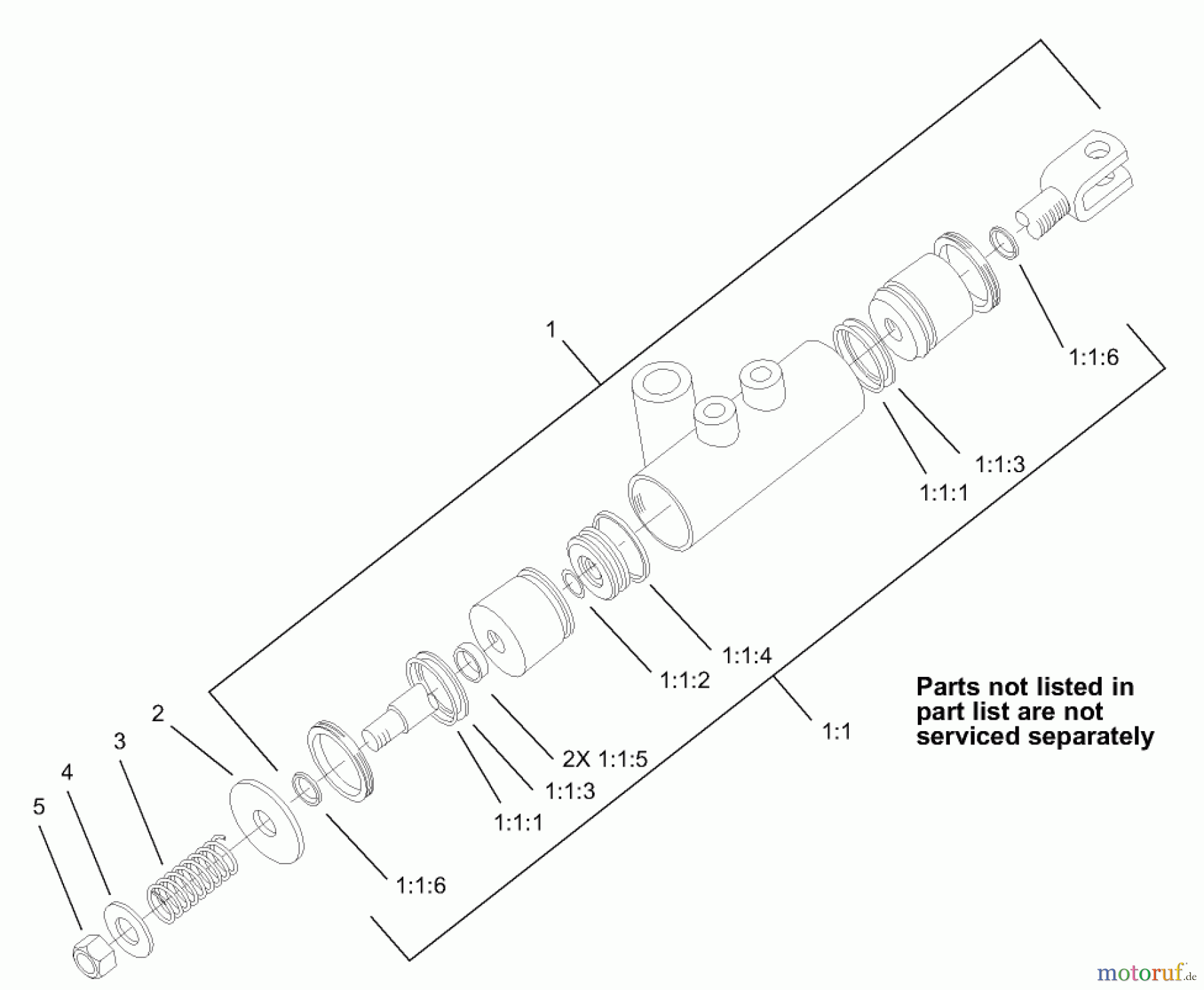  Compact Utility Attachments 22429 - Toro Stump Grinder, Dingo Compact Utility Loaders (SN: 280000001 - 280999999) (2008) HYDRAULIC CYLINDER ASSEMBLY NO. 104-6094