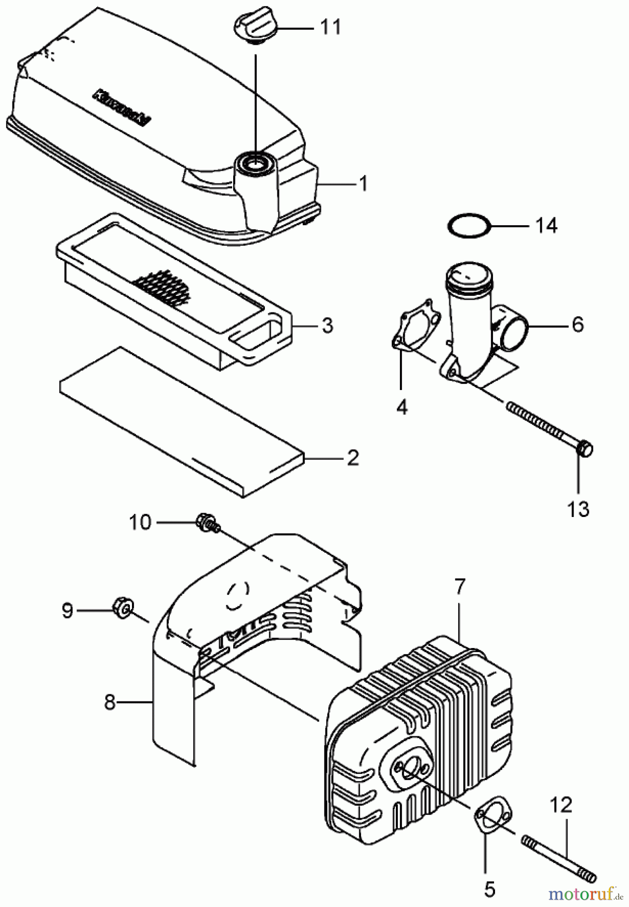  Rasenmäher 22177TE - Toro 53cm Heavy-Duty Recycler Mower (SN: 310000001 - 310999999) (2010) AIR FILTER AND MUFFLER ASSEMBLY