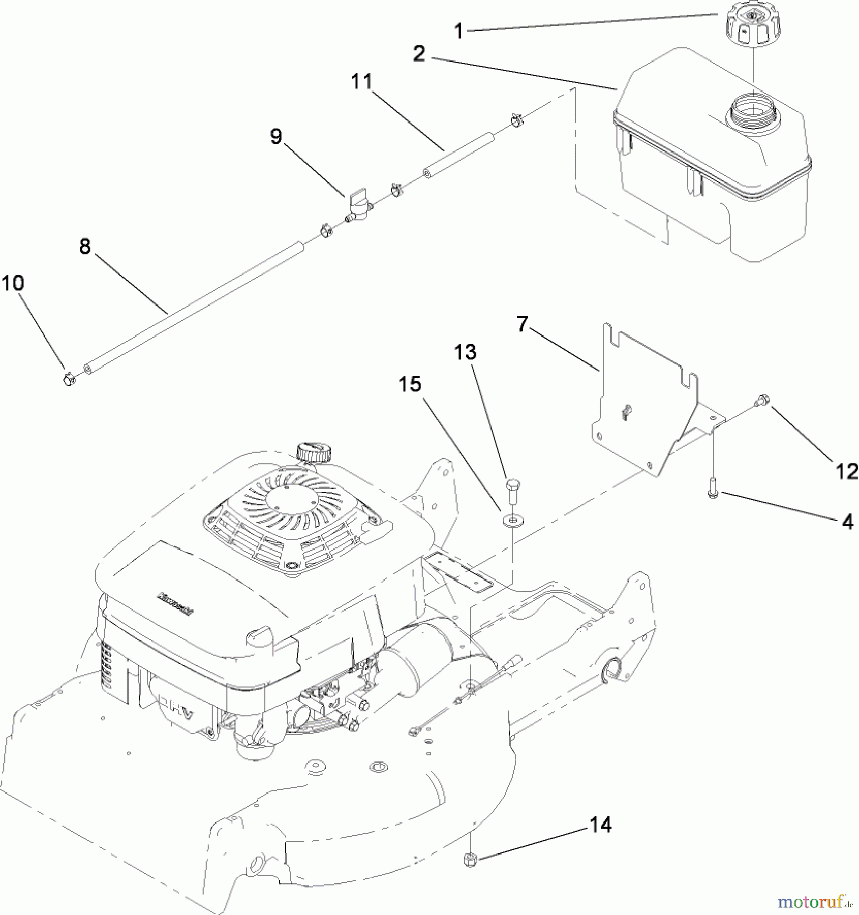  Rasenmäher 22177TE - Toro 53cm Heavy-Duty Recycler Mower (SN: 310000001 - 310999999) (2010) FUEL TANK ASSEMBLY