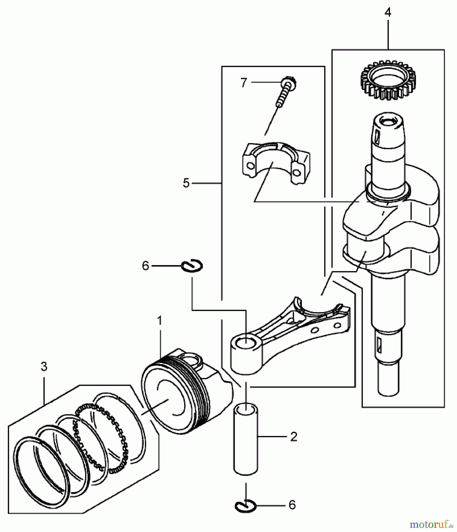  Rasenmäher 22177TE - Toro 53cm Heavy-Duty Recycler Mower (SN: 310000001 - 310999999) (2010) PISTON AND CRANKSHAFT ASSEMBLY