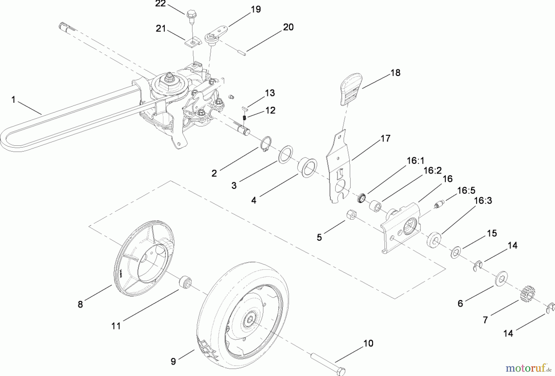  Rasenmäher 22178TE - Toro 53cm Heavy-Duty Rear Bagger Mower (SN: 290000001 - 290999999) (2009) REAR SUSPENSION ASSEMBLY