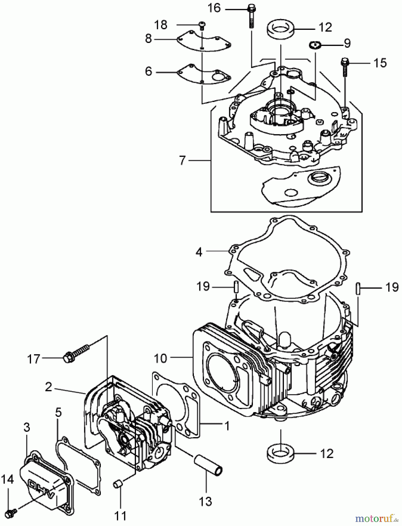  Rasenmäher 22179TE - Toro 53cm Heavy-Duty Rear Bagger Mower (SN: 270000001 - 270004000) (2007) CYLINDER AND CRANKCASE ASSEMBLY