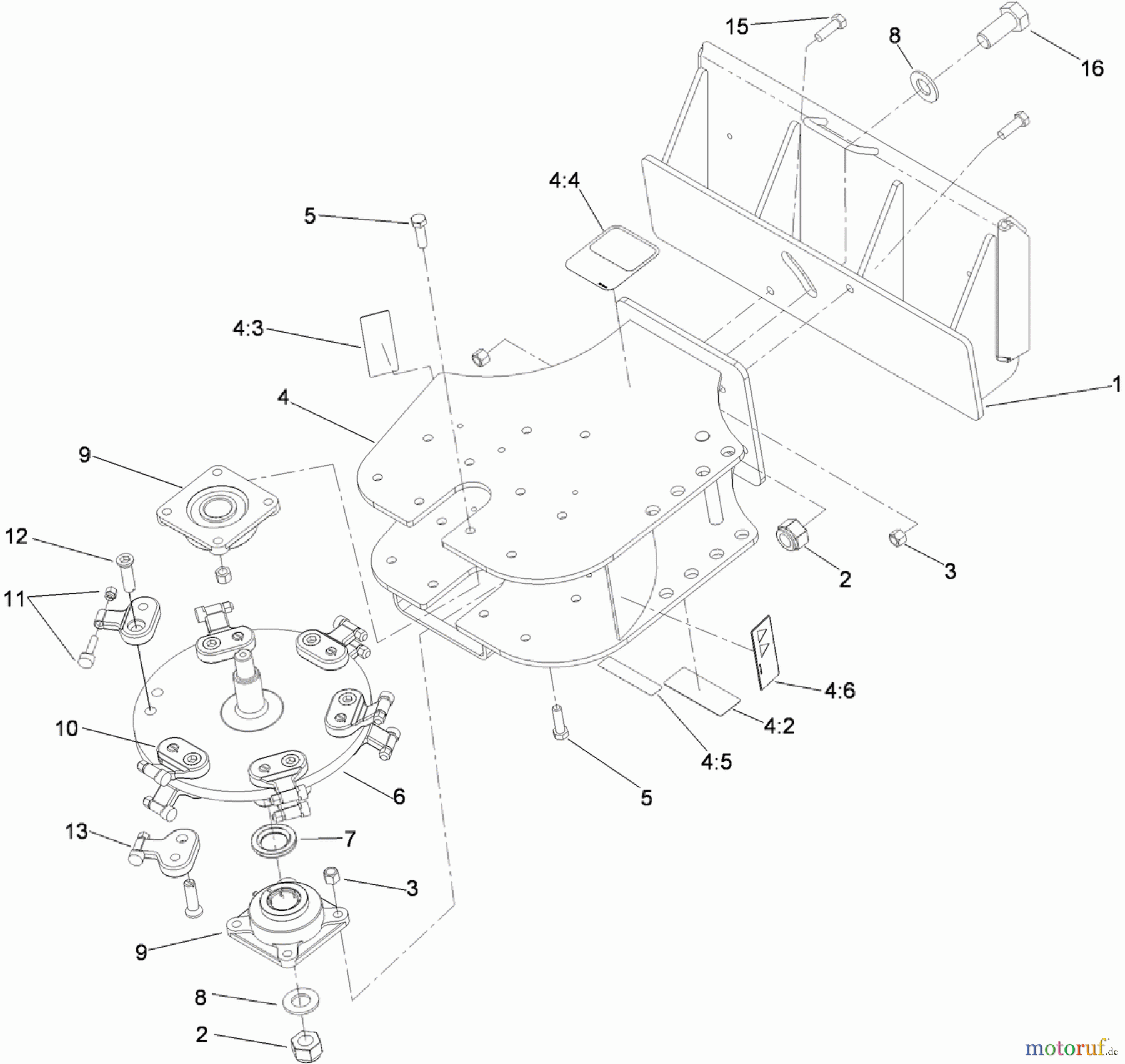  Compact Utility Attachments 22429 - Toro Stump Grinder, Dingo Compact Utility Loaders (SN: 313000001 - 313999999) (2013) GRINDER FRAME AND HEAD ASSEMBLY