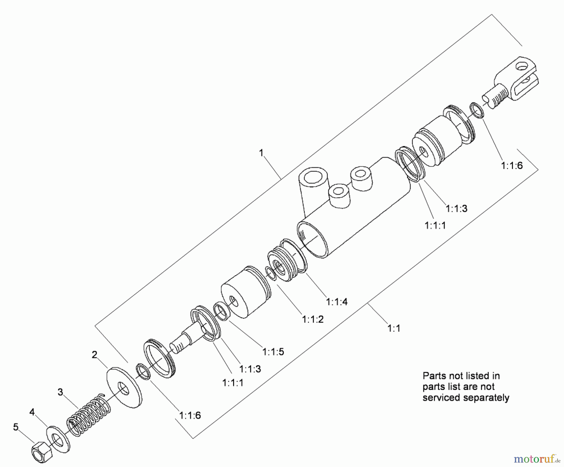  Compact Utility Attachments 22429 - Toro Stump Grinder, Dingo Compact Utility Loaders (SN: 312000001 - 312999999) (2012) HYDRAULIC CYLINDER ASSEMBLY NO. 104-6094