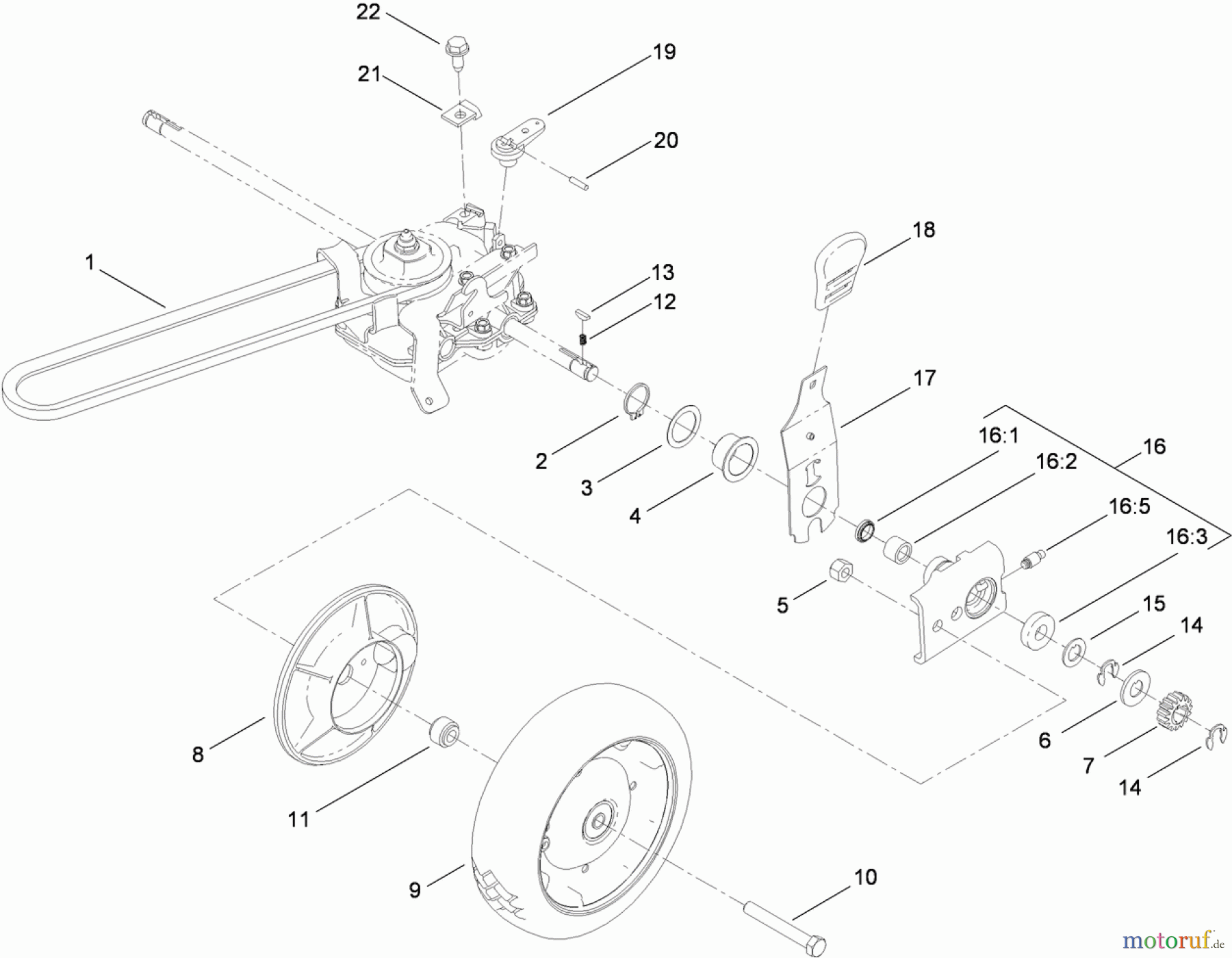  Rasenmäher 22189TE - Toro 53cm Heavy-Duty Rear Bagger Lawn Mower (SN: 312000001 - 312999999) (2012) HEIGHT-OF-CUT AND REAR WHEEL ASSEMBLY