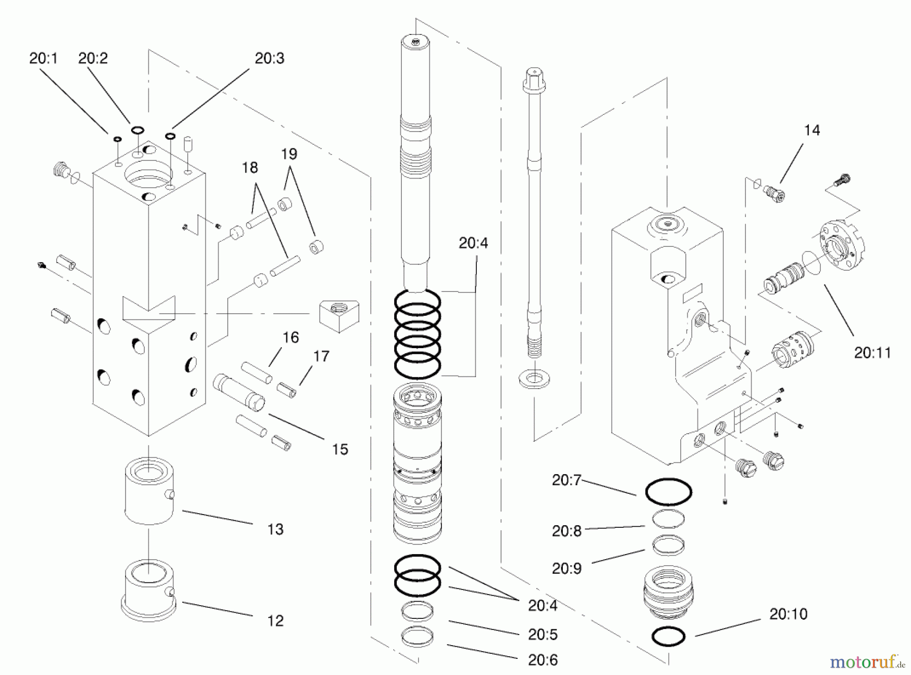  Compact Utility Attachments 22441 - Toro Concrete Breaker, Dingo Compact Utility Loader (SN: 220000001 - 220999999) (2002) BREAKER POWER HEAD ASSEMBLY