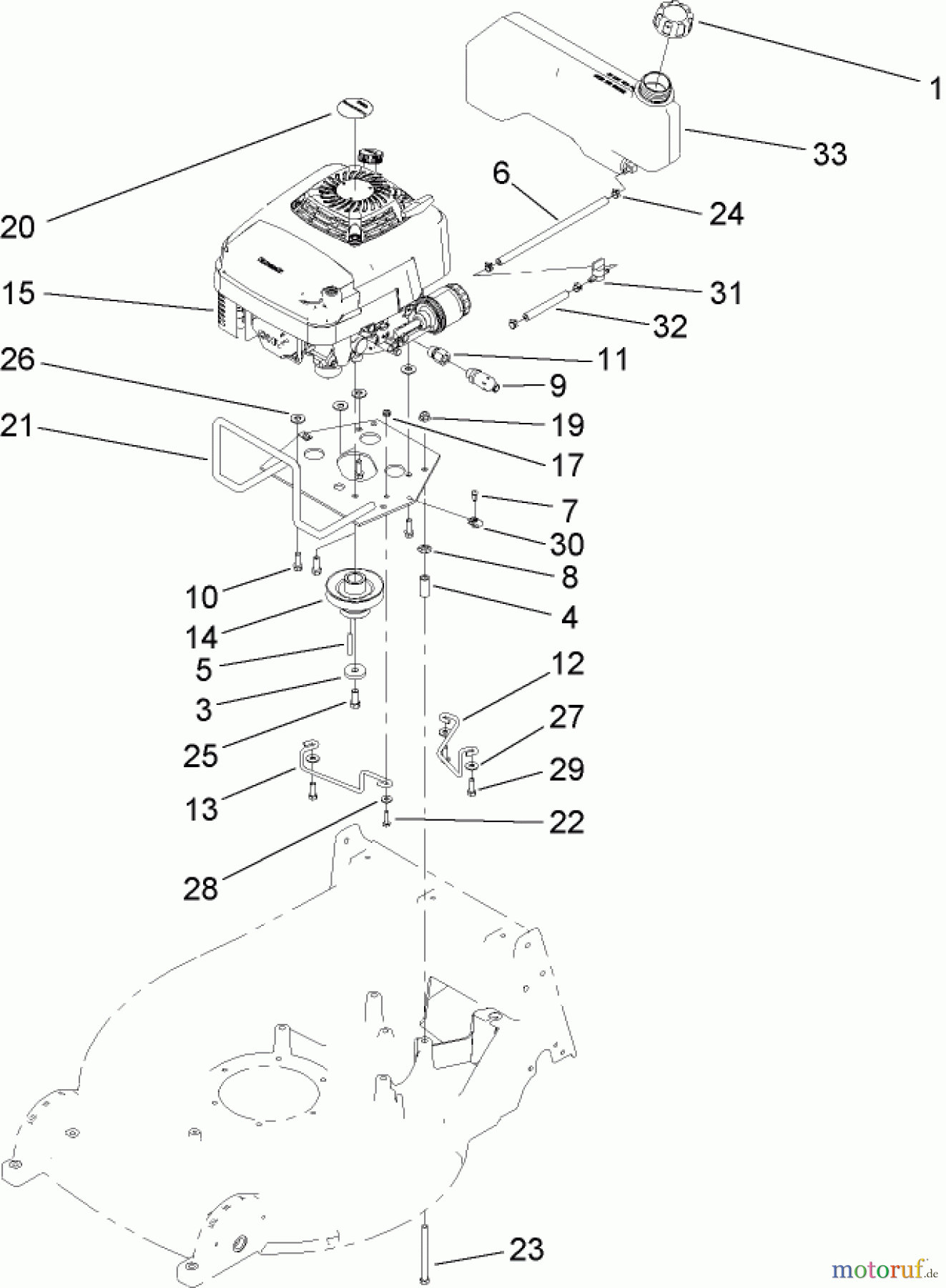  Rasenmäher 22200TE - Toro 66cm Heavy-Duty Rear Bagger Lawn Mower (SN: 270001001 - 270999999) (2007) ENGINE ASSEMBLY