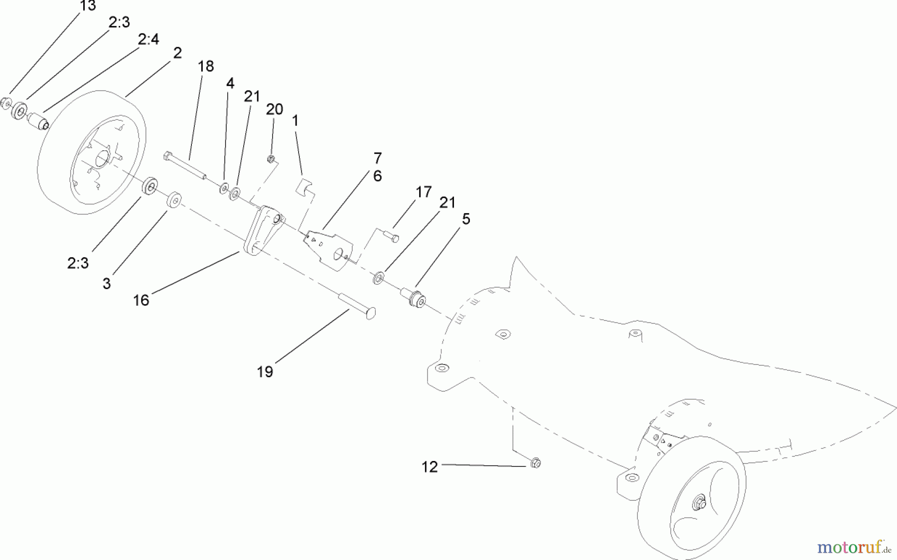  Rasenmäher 22200TE - Toro 66cm Heavy-Duty Rear Bagger Lawn Mower (SN: 270001001 - 270999999) (2007) FRONT WHEEL ASSEMBLY