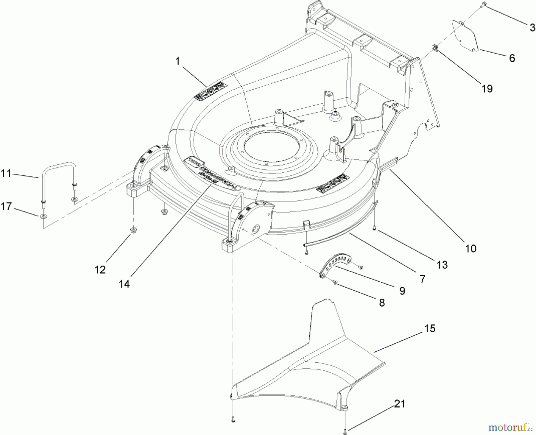  Rasenmäher 22200TE - Toro 66cm Heavy-Duty Rear Bagger Lawn Mower (SN: 270001001 - 270999999) (2007) HOUSING ASSEMBLY