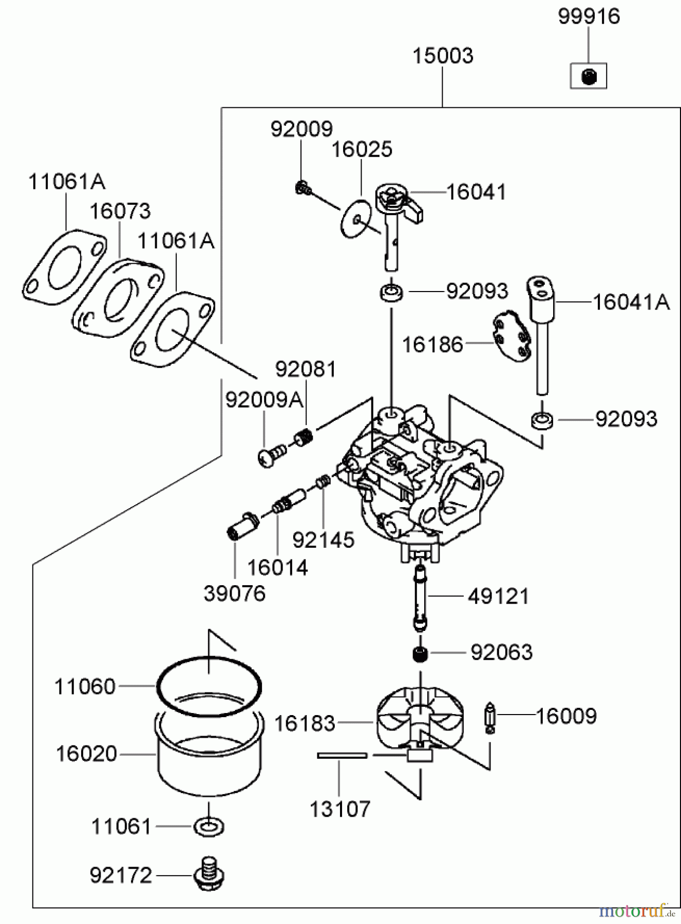  Rasenmäher 22200TE - Toro 66cm Heavy-Duty Rear Bagger Lawn Mower (SN: 310000001 - 310999999) (2010) CARBURETOR ASSEMBLY KAWASAKI FJ180V-AS64