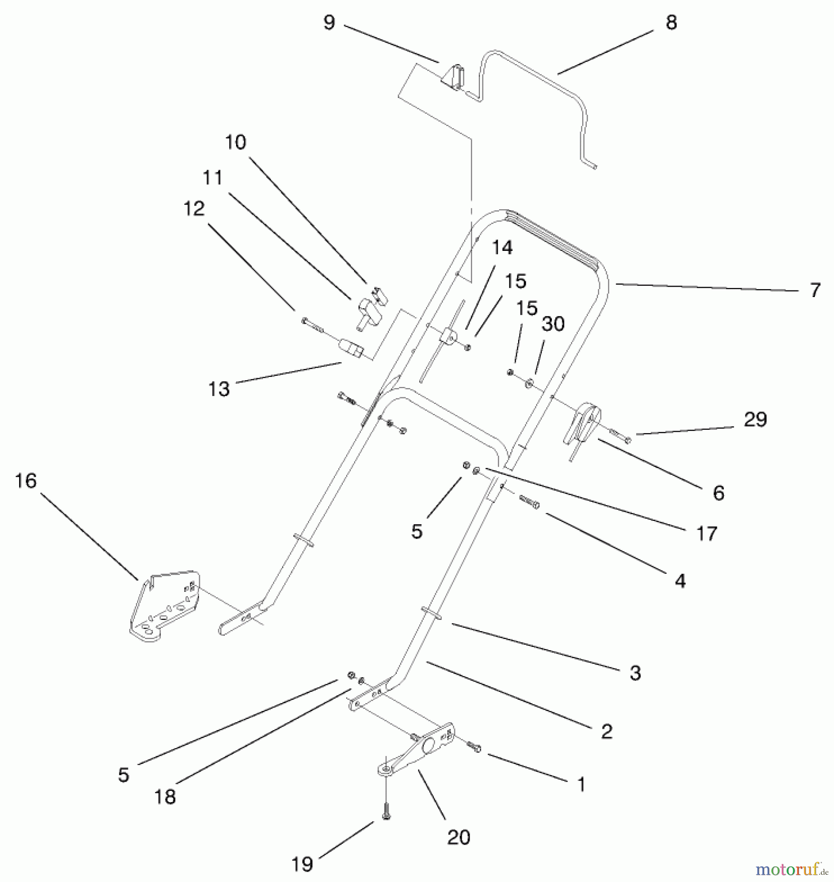  Rasenmäher 22260 - Toro Side Discharge Mower (SN: 89000001 - 89999999) (1998) HANDLE ASSEMBLY