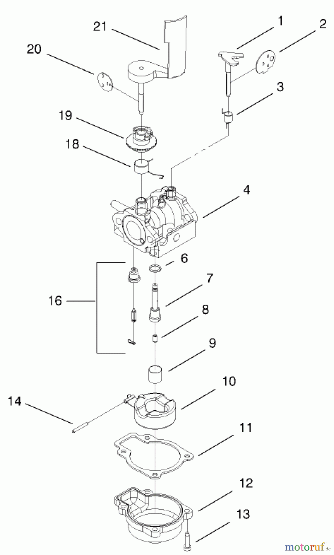  Rasenmäher 22261 - Toro Side Discharge Mower (SN: 8900001 - 8999999) (1998) CARBURETOR ASSEMBLY