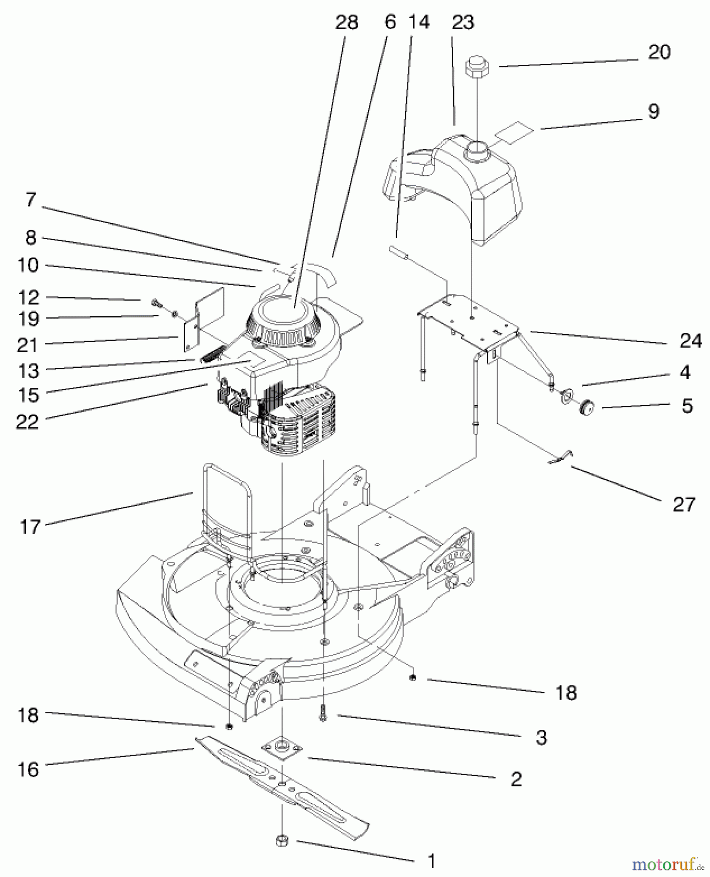  Rasenmäher 22261 - Toro Side Discharge Mower (SN: 8900001 - 8999999) (1998) ENGINE & BLADE ASSEMBLY