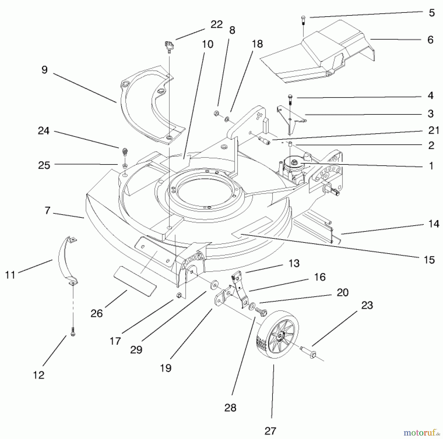  Rasenmäher 22261 - Toro Side Discharge Mower (SN: 8900001 - 8999999) (1998) HOUSING ASSEMBLY