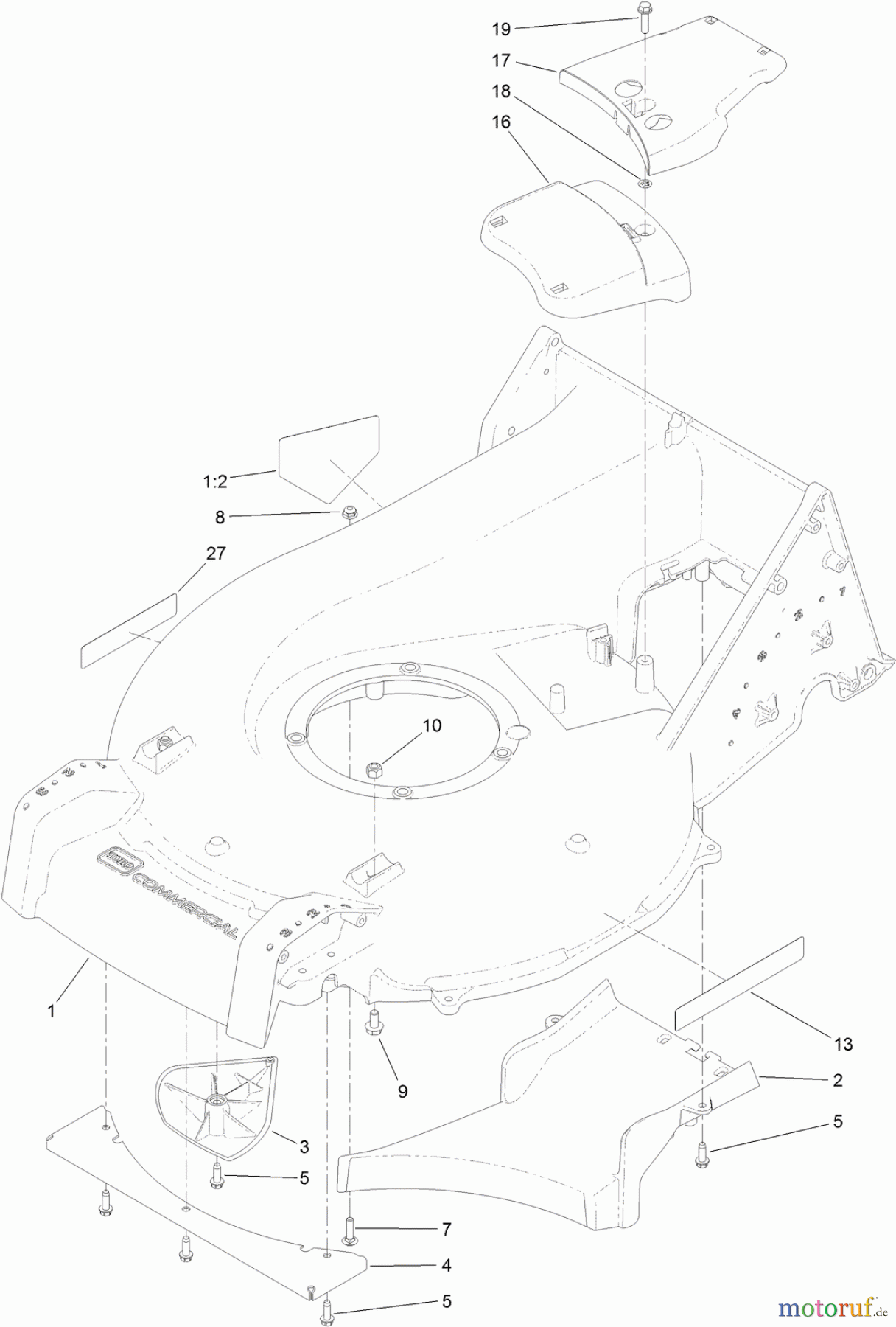  Rasenmäher 22291 - Toro 53cm Heavy-Duty Recycler Walk-Behind Mower (SN: 314000001 - 314999999) (2014) HOUSING ASSEMBLY