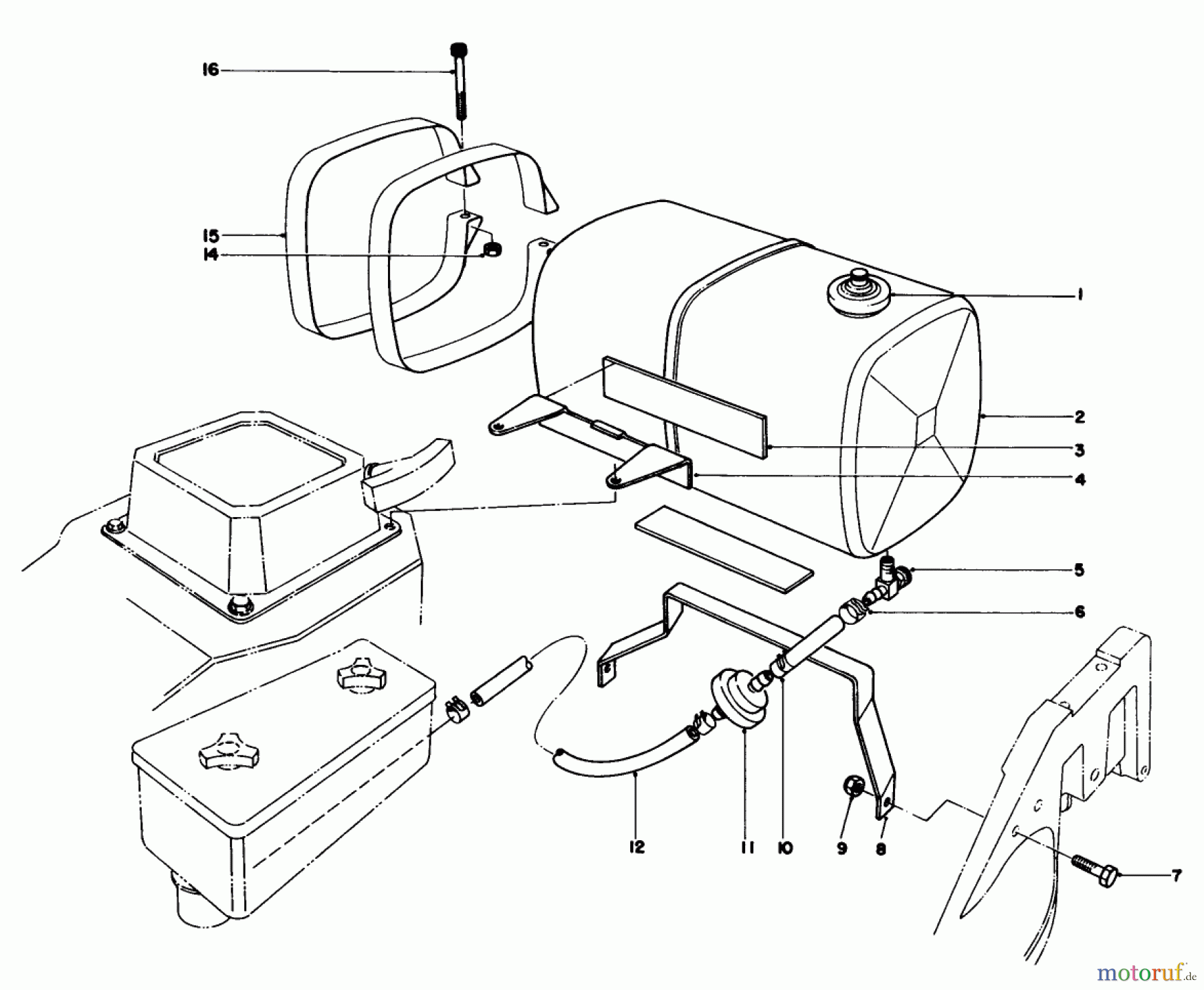  Rasenmäher 22510 - Toro Walk-Behind Mower (SN: 7000001 - 7999999) (1987) GAS TANK ASSEMBLY