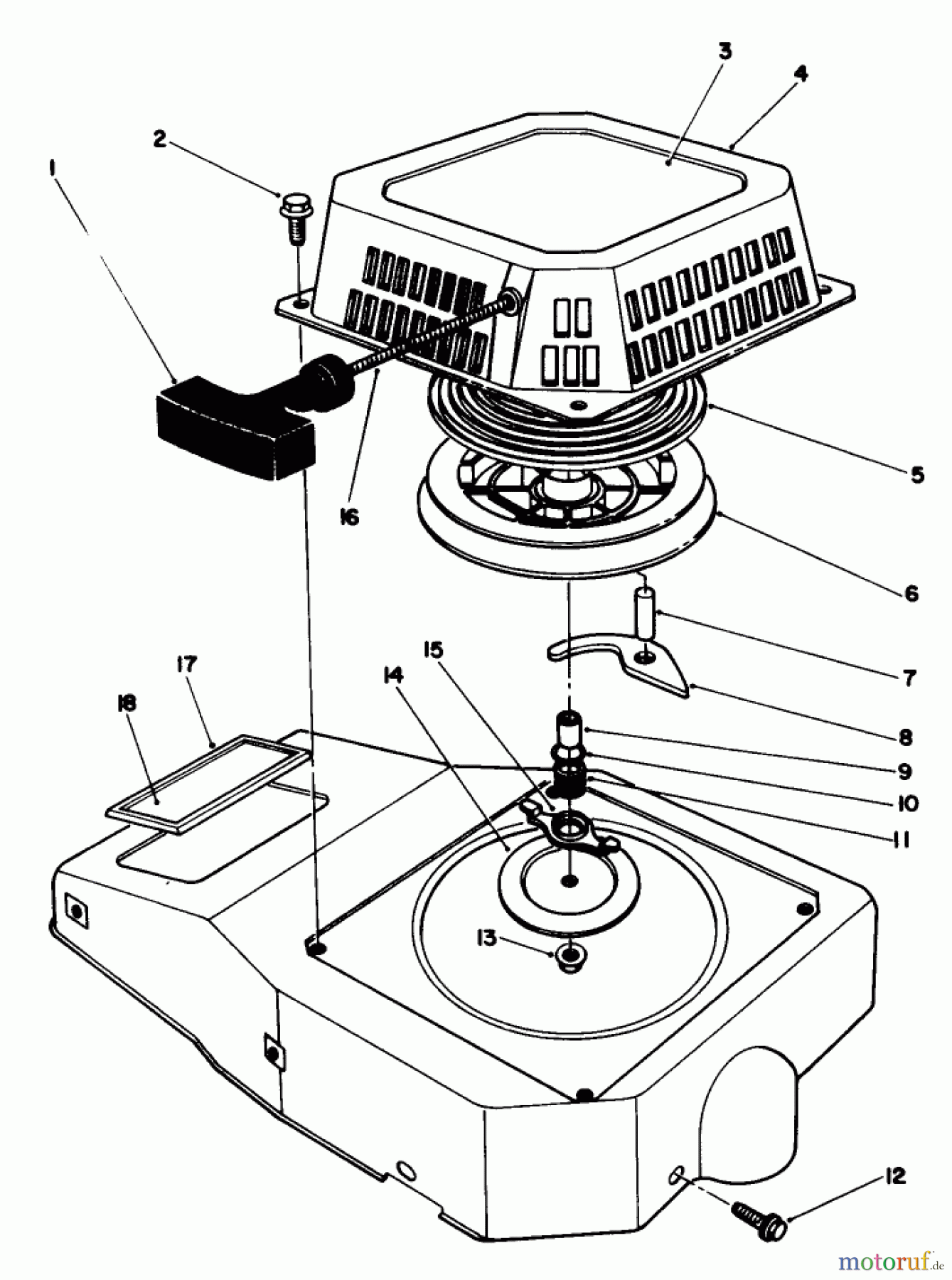  Rasenmäher 22510 - Toro Walk-Behind Mower (SN: 7000001 - 7999999) (1987) RECOIL ASSEMBLY