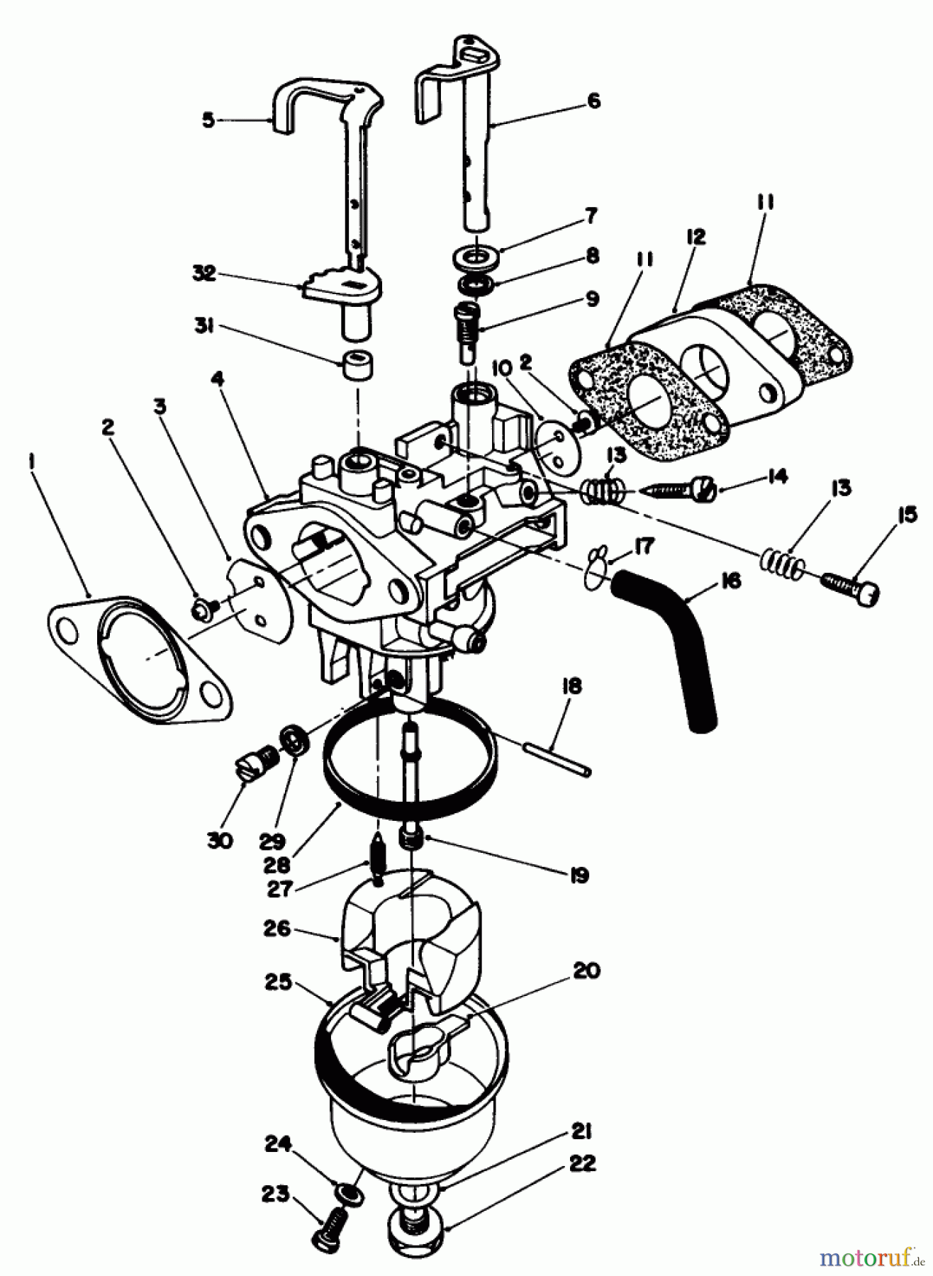  Rasenmäher 22510 - Toro Walk-Behind Mower (SN: 8000001 - 8999999) (1988) CARBURETOR ASSEMBLY MODEL NO. VMH7