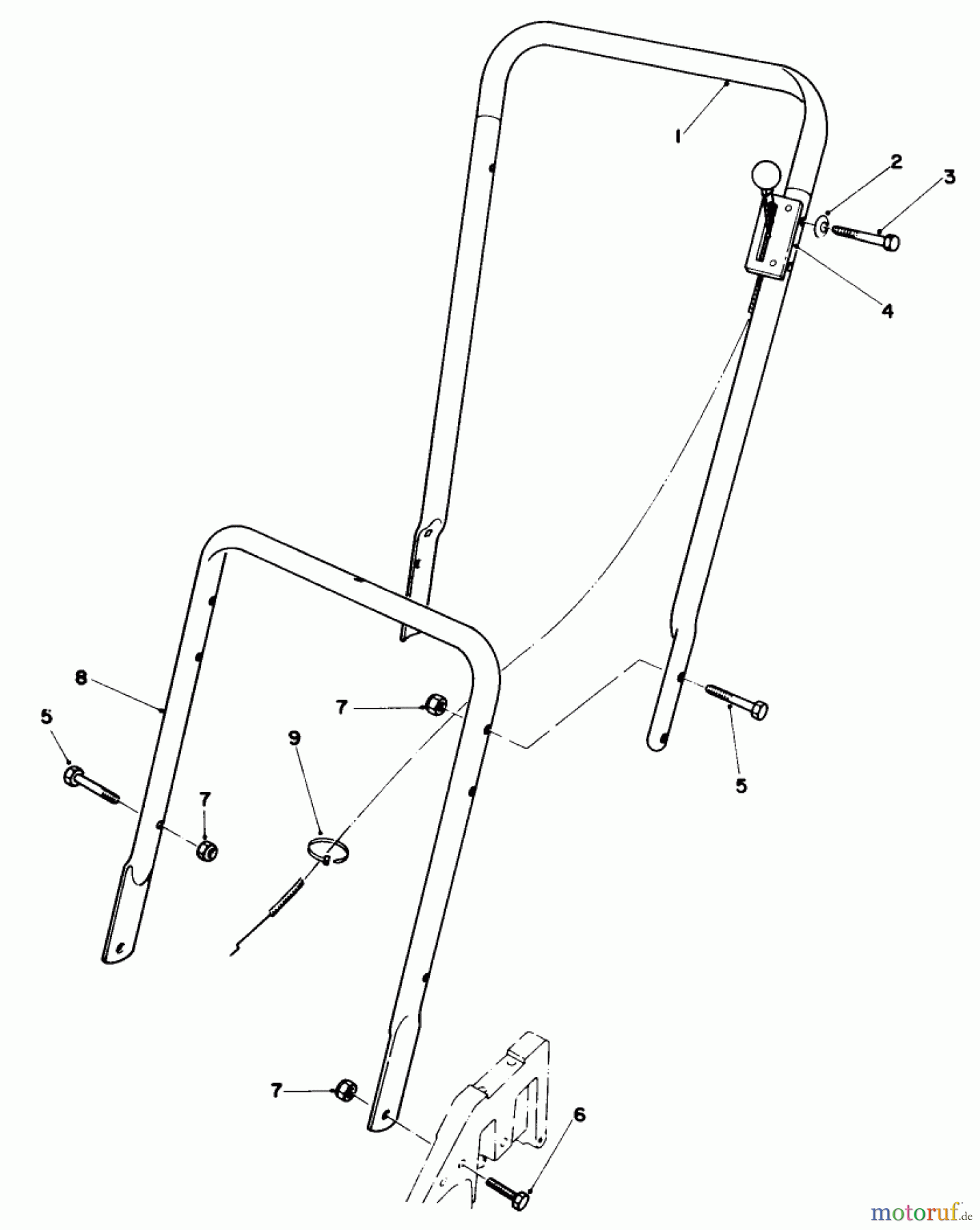  Rasenmäher 22510 - Toro Walk-Behind Mower (SN: 8000001 - 8999999) (1988) HANDLE ASSEMBLY