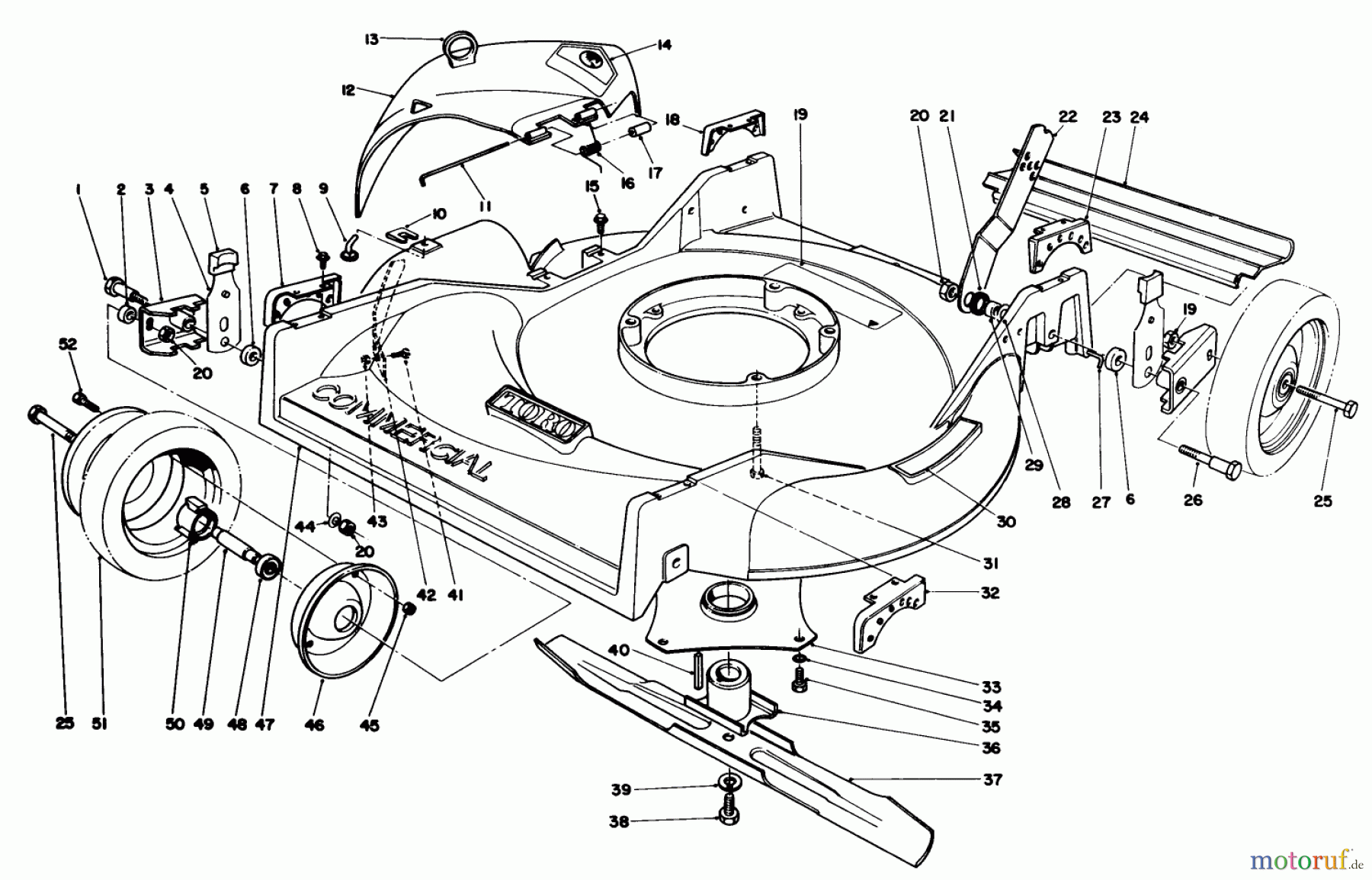  Rasenmäher 22510 - Toro Walk-Behind Mower (SN: 8000001 - 8999999) (1988) HOUSING ASSEMBLY