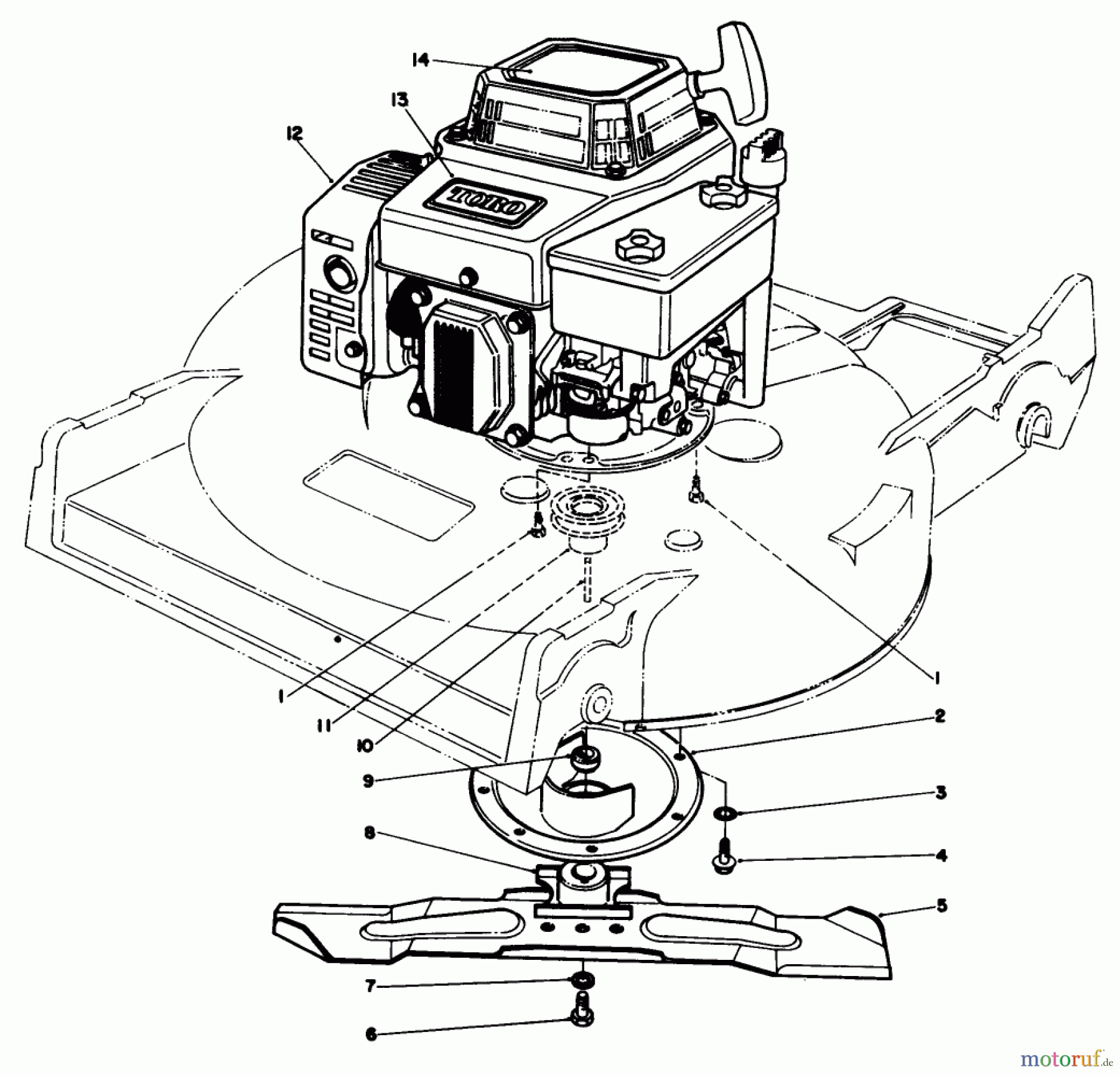  Rasenmäher 22621 - Toro Walk-Behind Mower (SN: 7000001 - 7999999) (1987) ENGINE ASSEMBLY (MODEL NO. 22621)