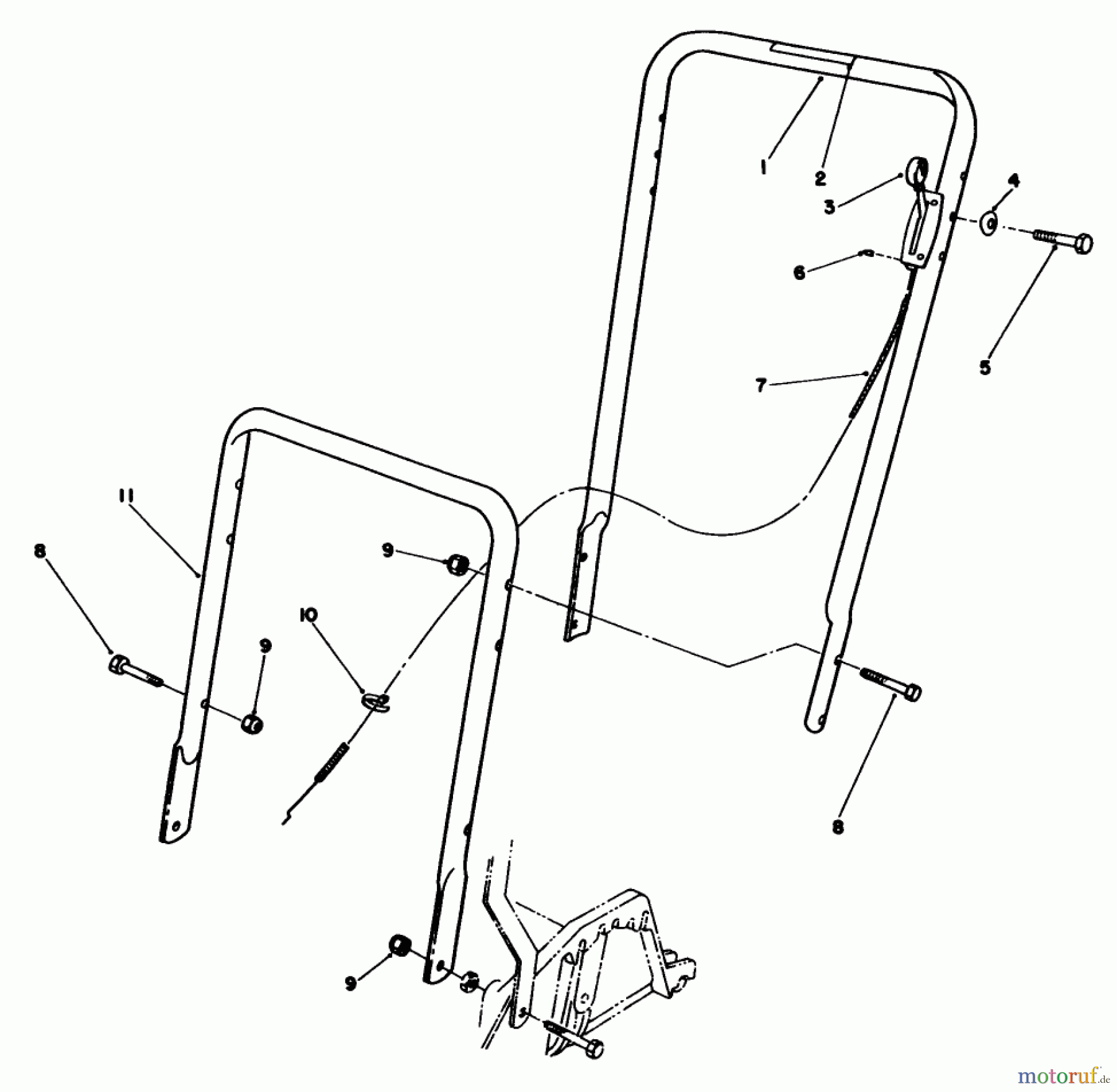  Rasenmäher 22580 - Toro Walk-Behind Mower (SN: 0000001 - 0999999) (1990) HANDLE ASSEMBLY