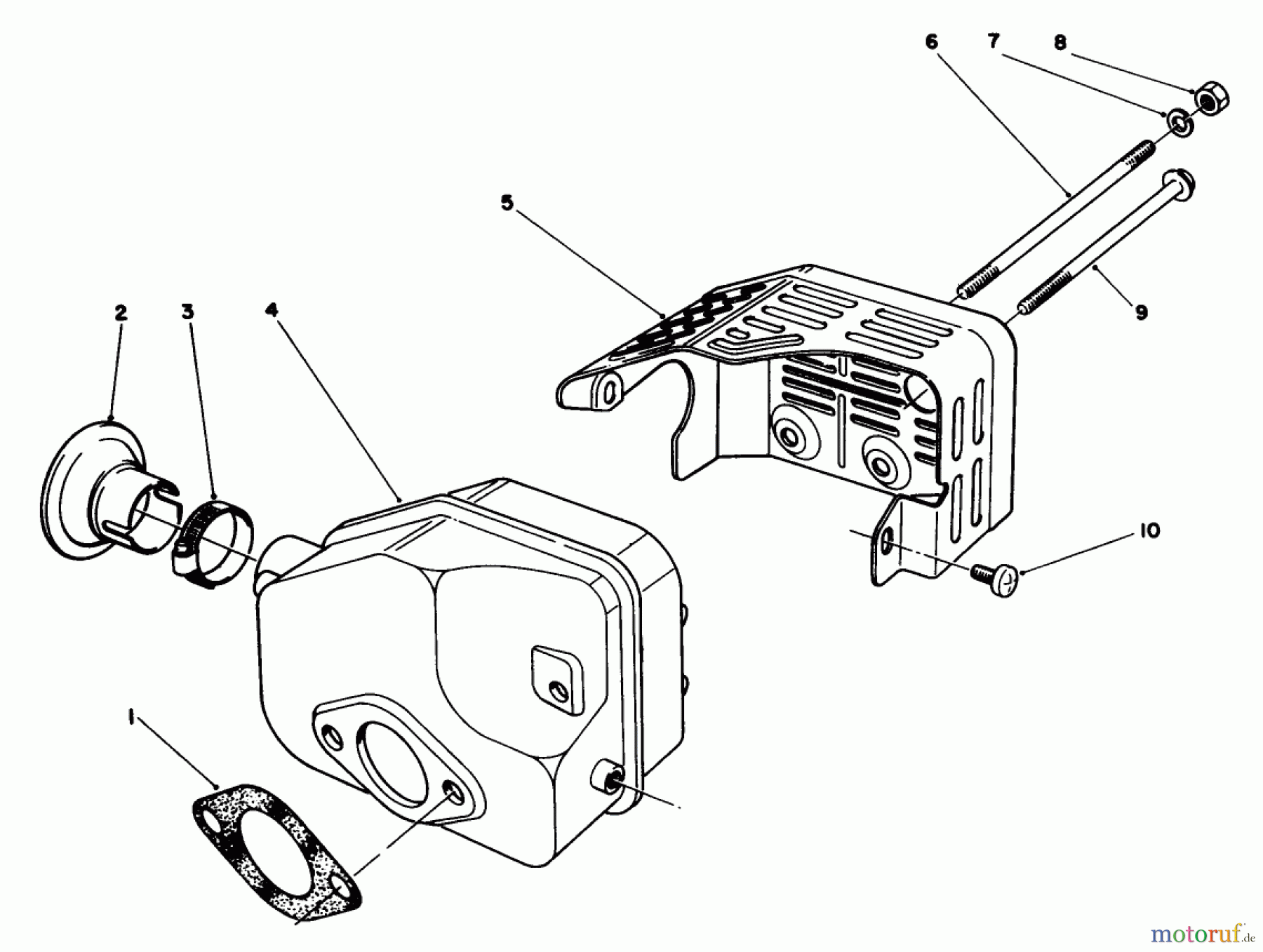  Rasenmäher 22580 - Toro Walk-Behind Mower (SN: 0000001 - 0999999) (1990) MUFFLER ASSEMBLY (MODEL NO. 47PK9-3)