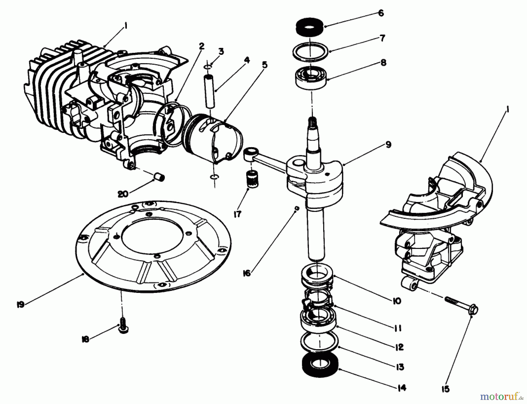  Rasenmäher 22581 - Toro Walk-Behind Mower (SN: 1000001 - 1999999) (1991) CRANKSHAFT ASSEMBLY (MODEL NO. 47PL0-3)