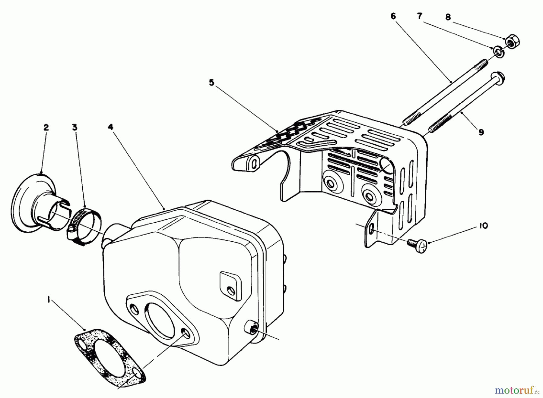  Rasenmäher 22581 - Toro Walk-Behind Mower (SN: 1000001 - 1999999) (1991) MUFFLER ASSEMBLY (MODEL NO. 47PL0-3)