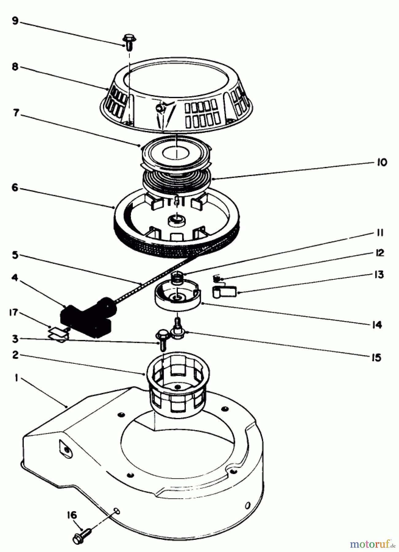  Rasenmäher 22581 - Toro Walk-Behind Mower (SN: 1000001 - 1999999) (1991) RECOIL ASSEMBLY (MODEL NO. 47PL0-3)