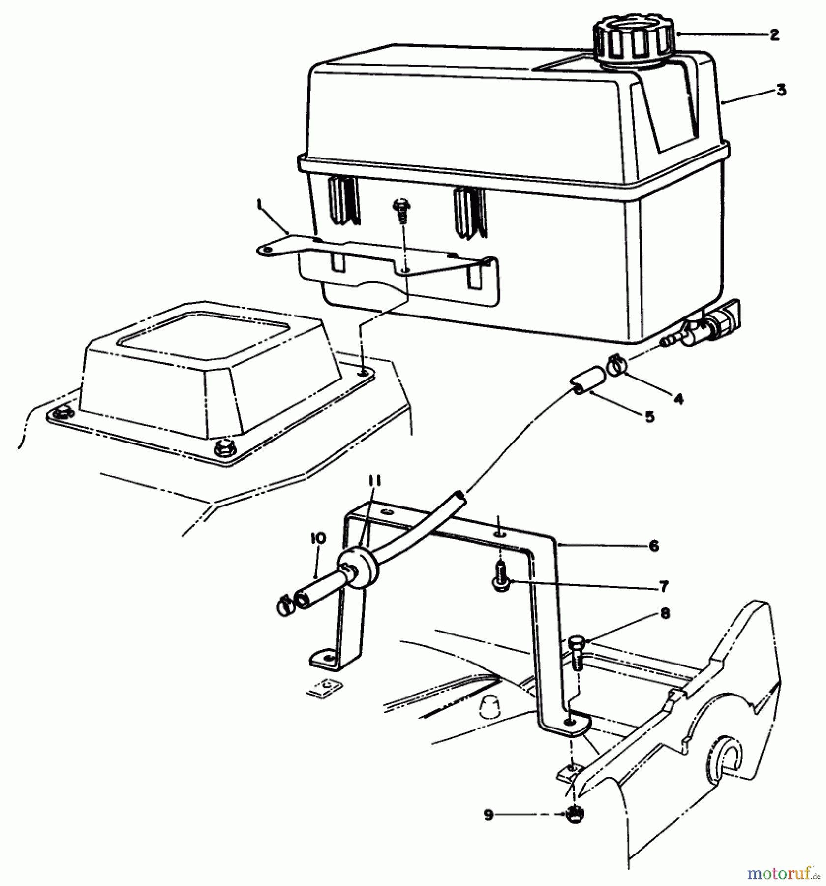  Rasenmäher 22622 - Toro Walk-Behind Mower (SN: 2000001 - 2999999) (1992) GAS TANK ASSEMBLY