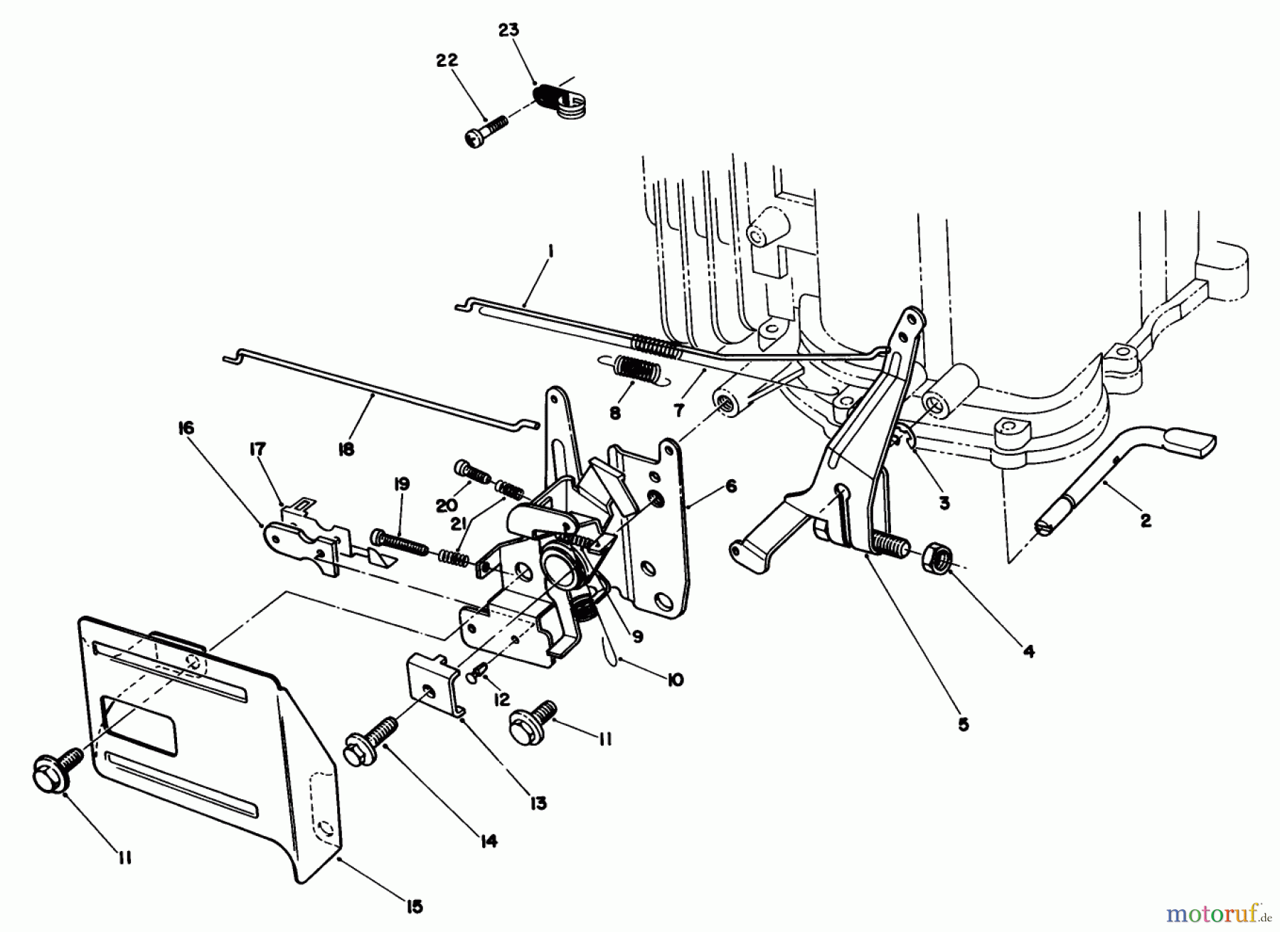  Rasenmäher 22621 - Toro Walk-Behind Mower (SN: 1000001 - 1999999) (1991) GOVERNOR ASSEMBLY (ENGINE MODEL NO. VML0-4)