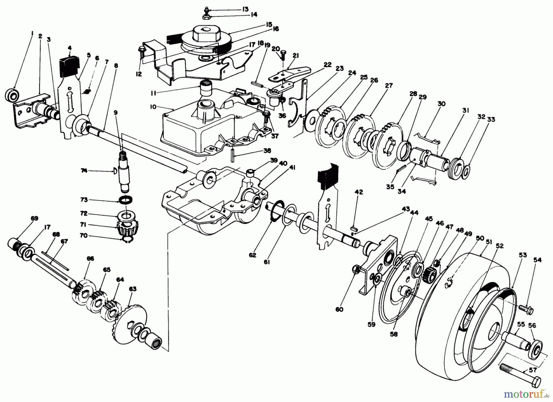  Rasenmäher 22621 - Toro Walk-Behind Mower (SN: 8000001 - 8999999) (1988) GEAR CASE ASSEMBLY