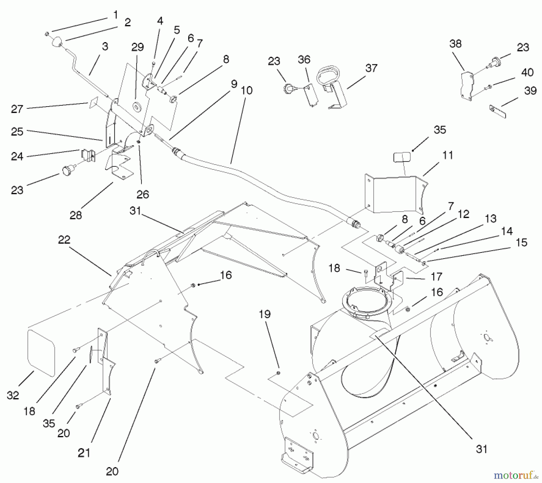  Compact Utility Attachments 22456 - Toro Snowthrower, Dingo Compact Utility Loader (SN: 210000001 - 210999999) (2001) CRANK AND MOUNTING ASSEMBLY