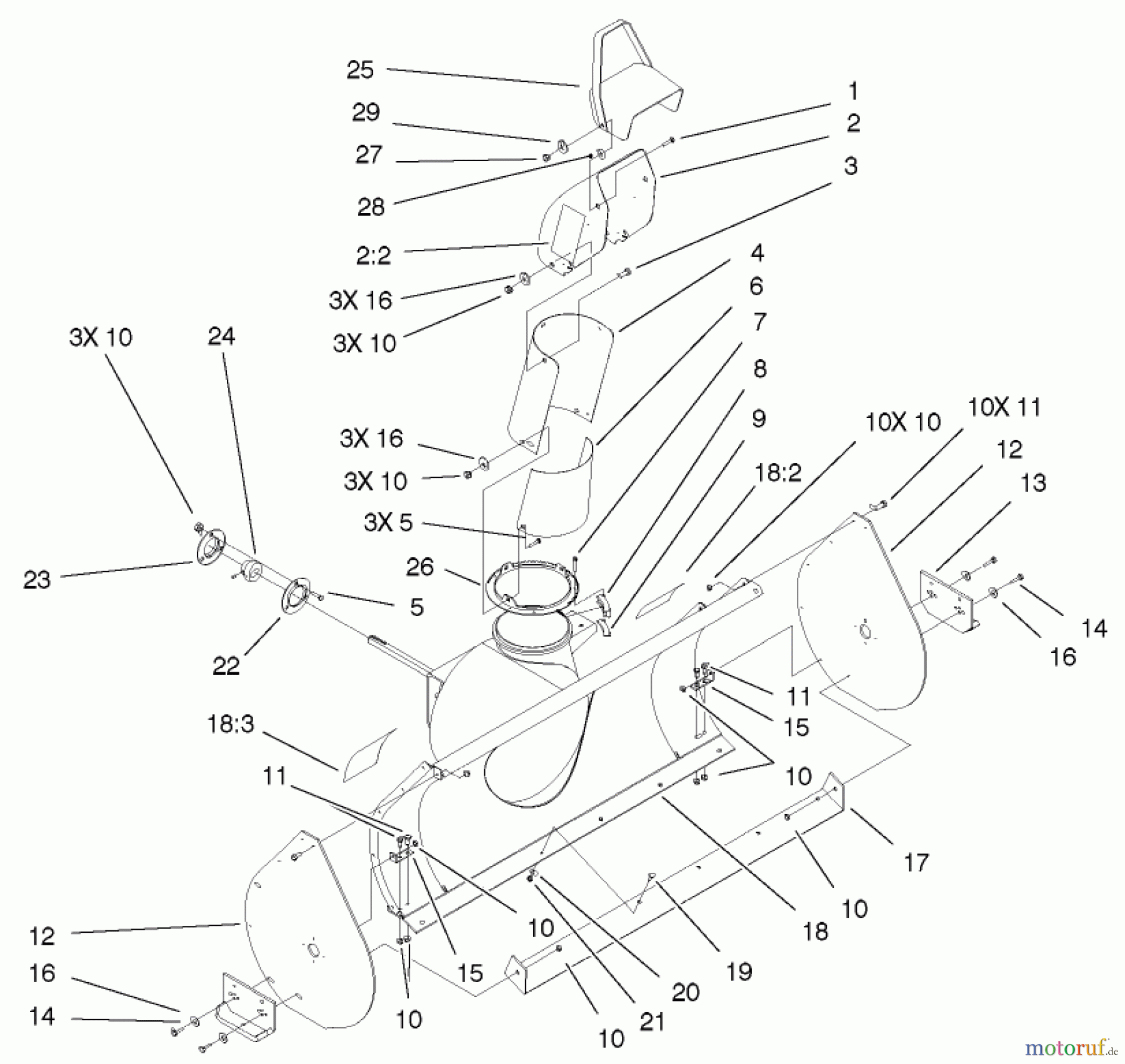  Compact Utility Attachments 22456 - Toro Snowthrower, Dingo Compact Utility Loader (SN: 210000001 - 210999999) (2001) DISCHARGE CHUTE ASSEMBLY