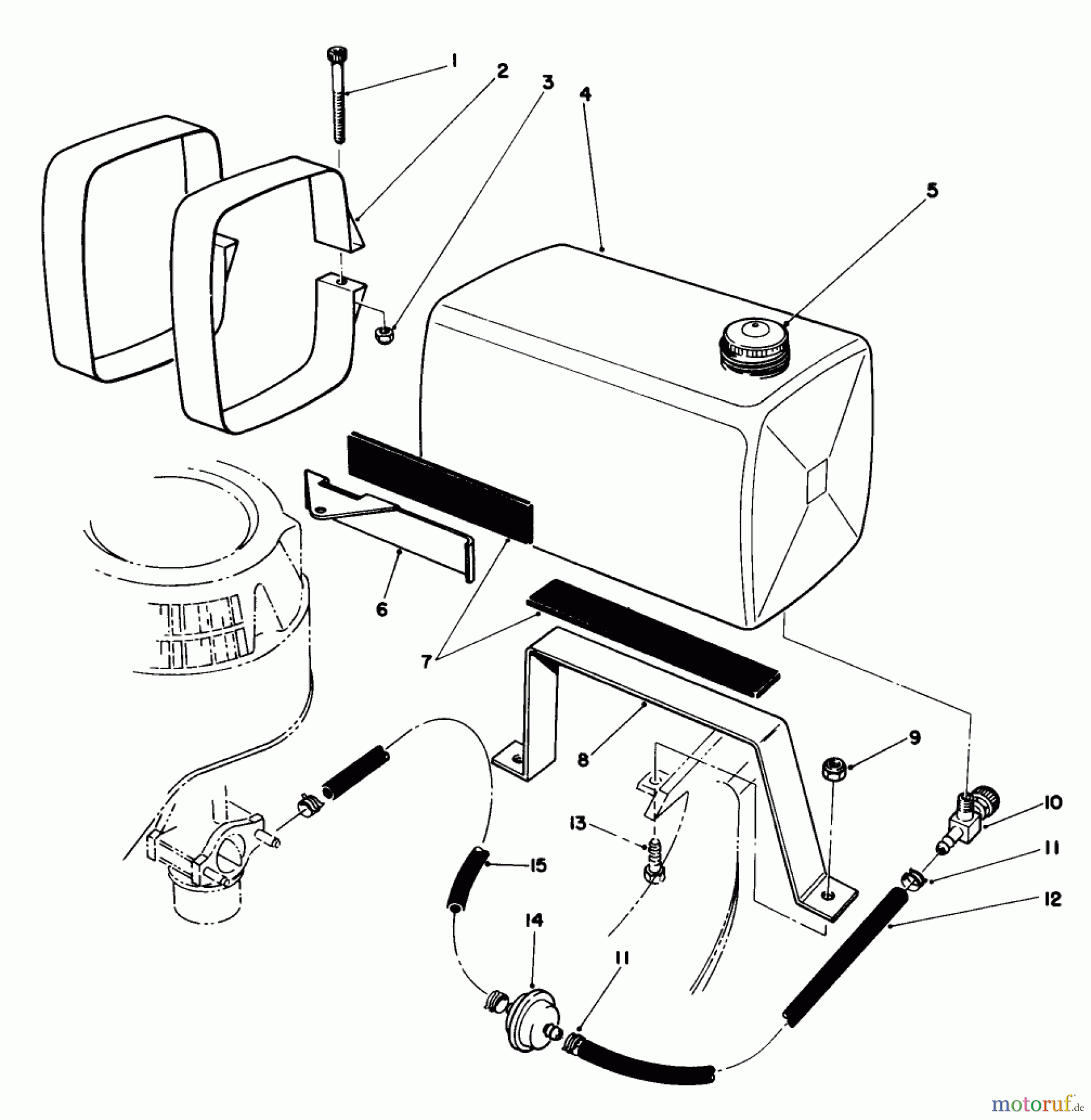  Rasenmäher 22700 - Toro Walk-Behind Mower (SN: 2000001 - 2999999) (1992) GAS TANK ASSEMBLY