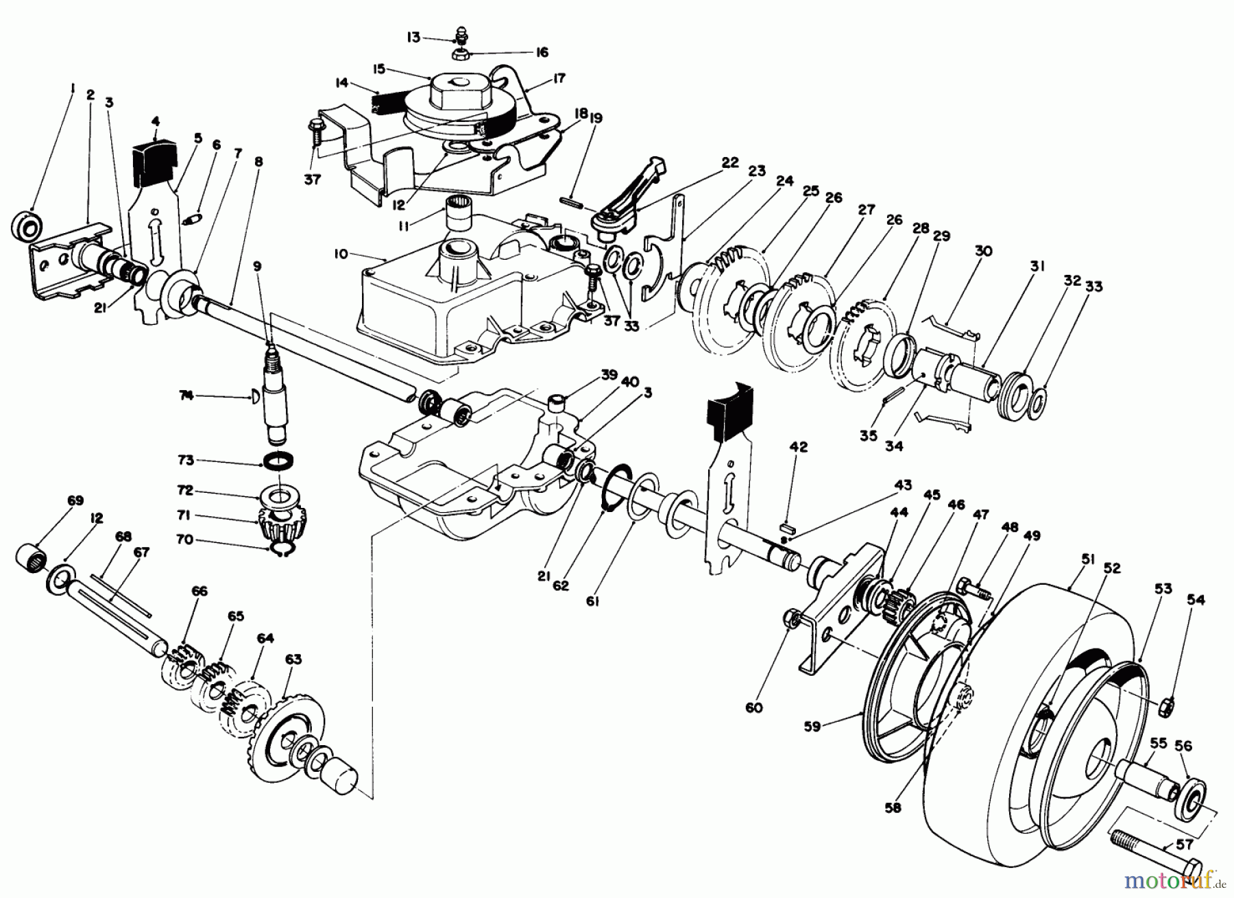  Rasenmäher 22700 - Toro Walk-Behind Mower (SN: 2000001 - 2999999) (1992) GEAR CASE ASSEMBLY