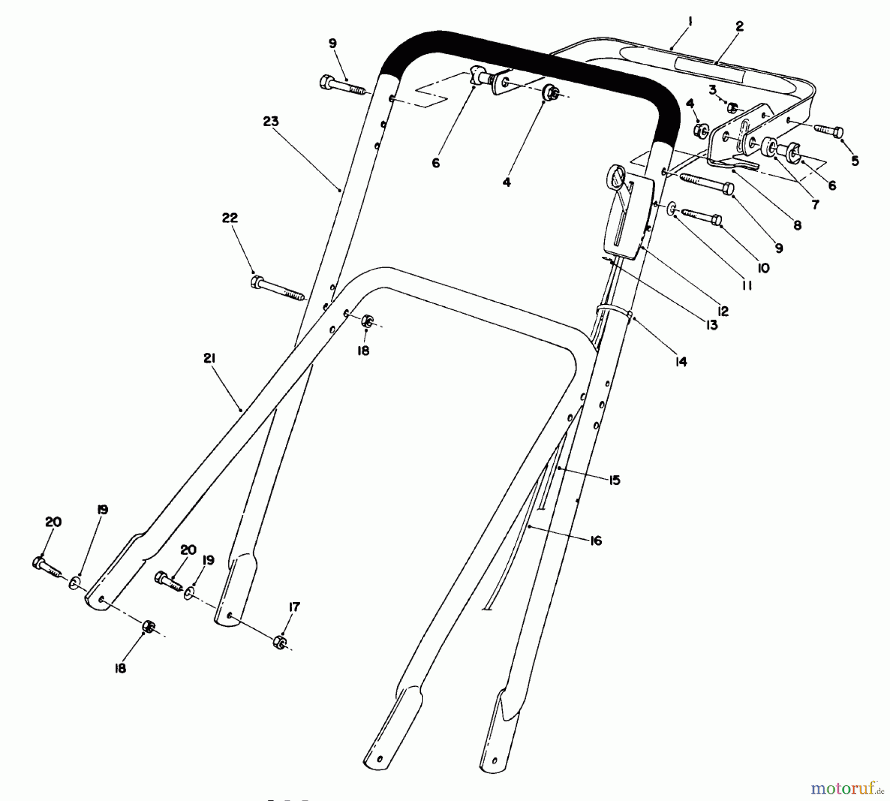  Rasenmäher 22700 - Toro Walk-Behind Mower (SN: 2000001 - 2999999) (1992) HANDLE ASSEMBLY