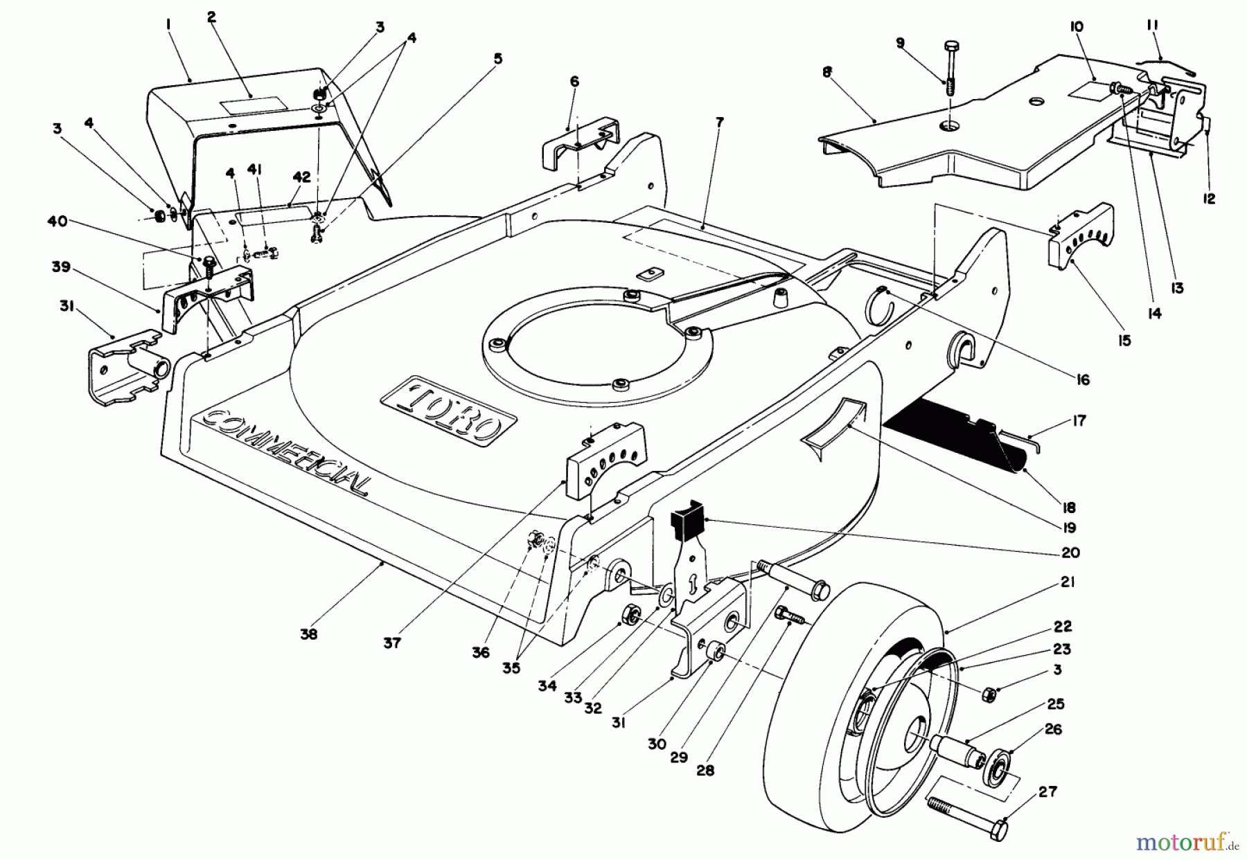  Rasenmäher 22700 - Toro Walk-Behind Mower (SN: 2000001 - 2999999) (1992) HOUSING ASSEMBLY